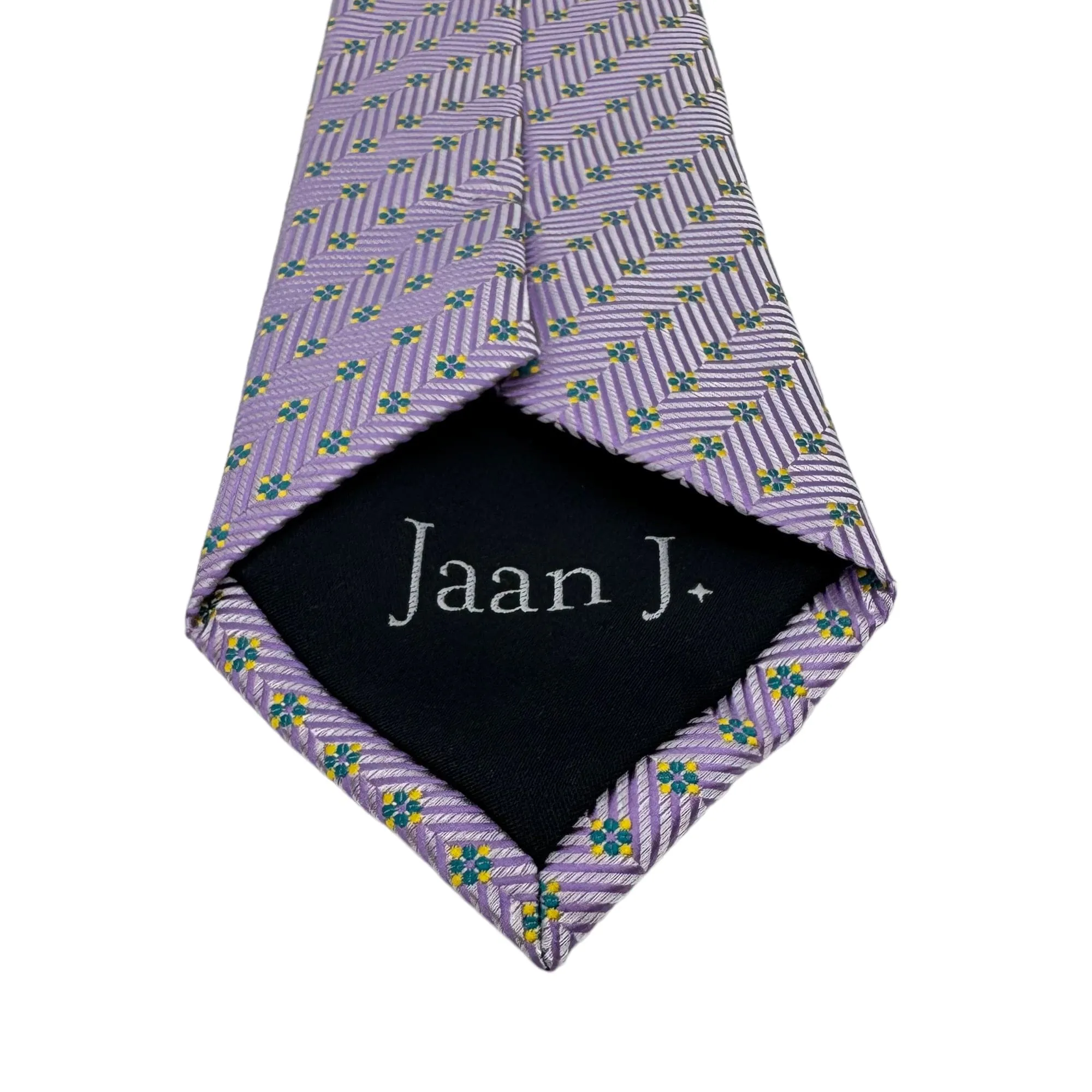 JAAN J. Vegan Abstract Micropattern Slim Tie - Lavender