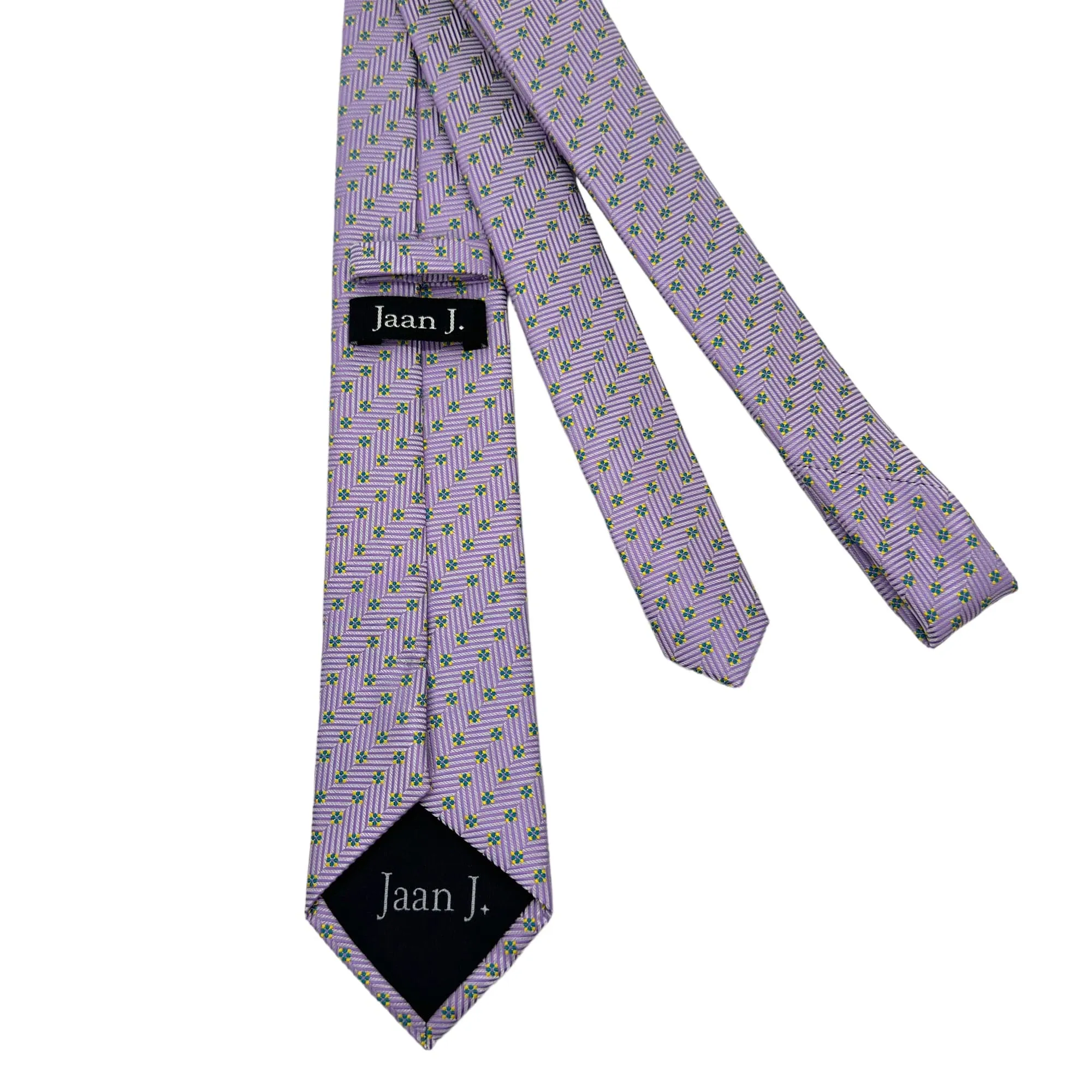 JAAN J. Vegan Abstract Micropattern Slim Tie - Lavender