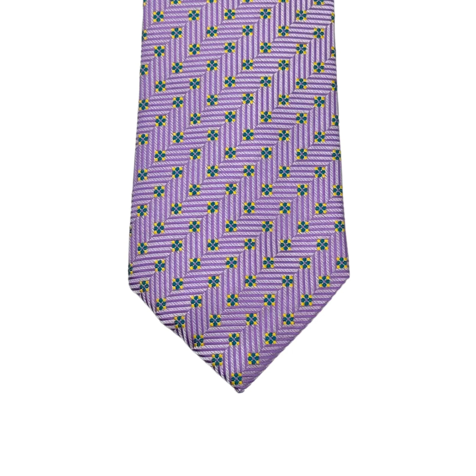 JAAN J. Vegan Abstract Micropattern Slim Tie - Lavender