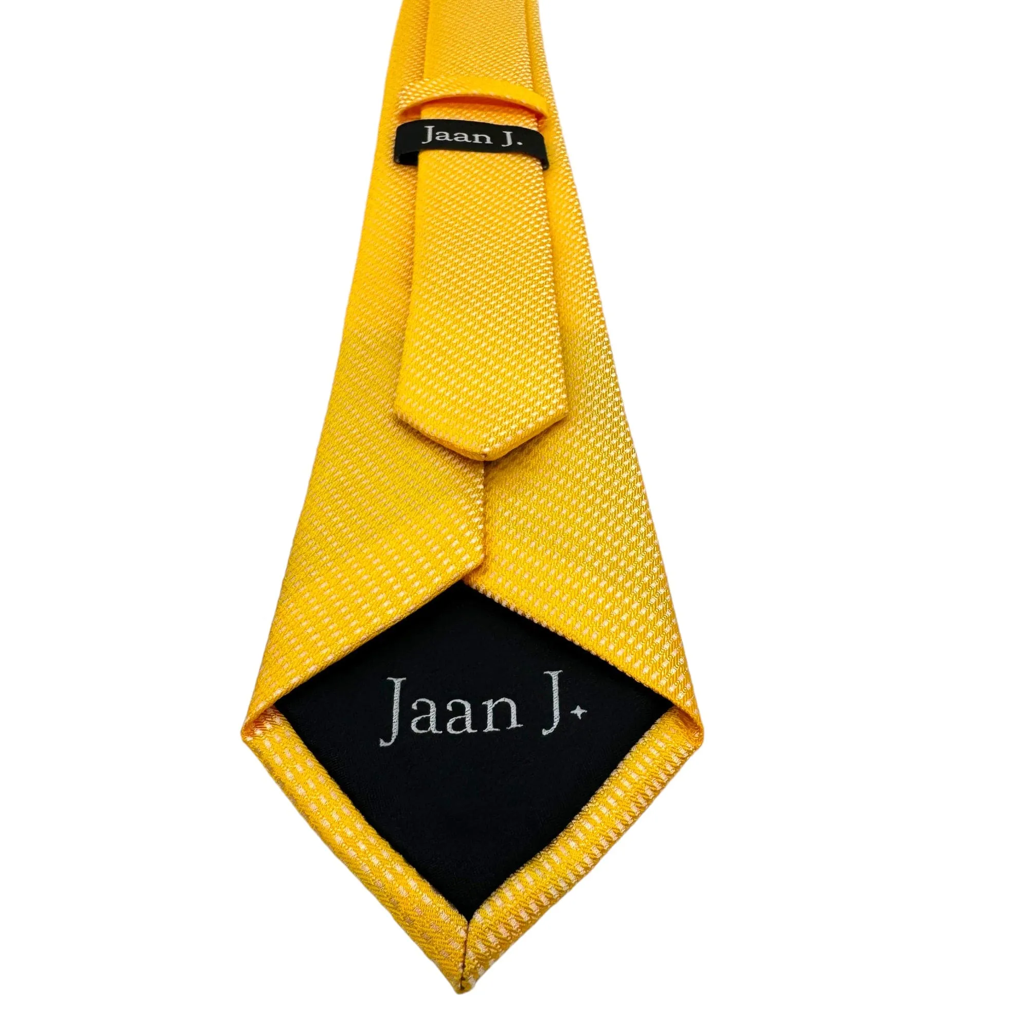 JAAN J. Vegan Micropattern Slim Tie - Yellow