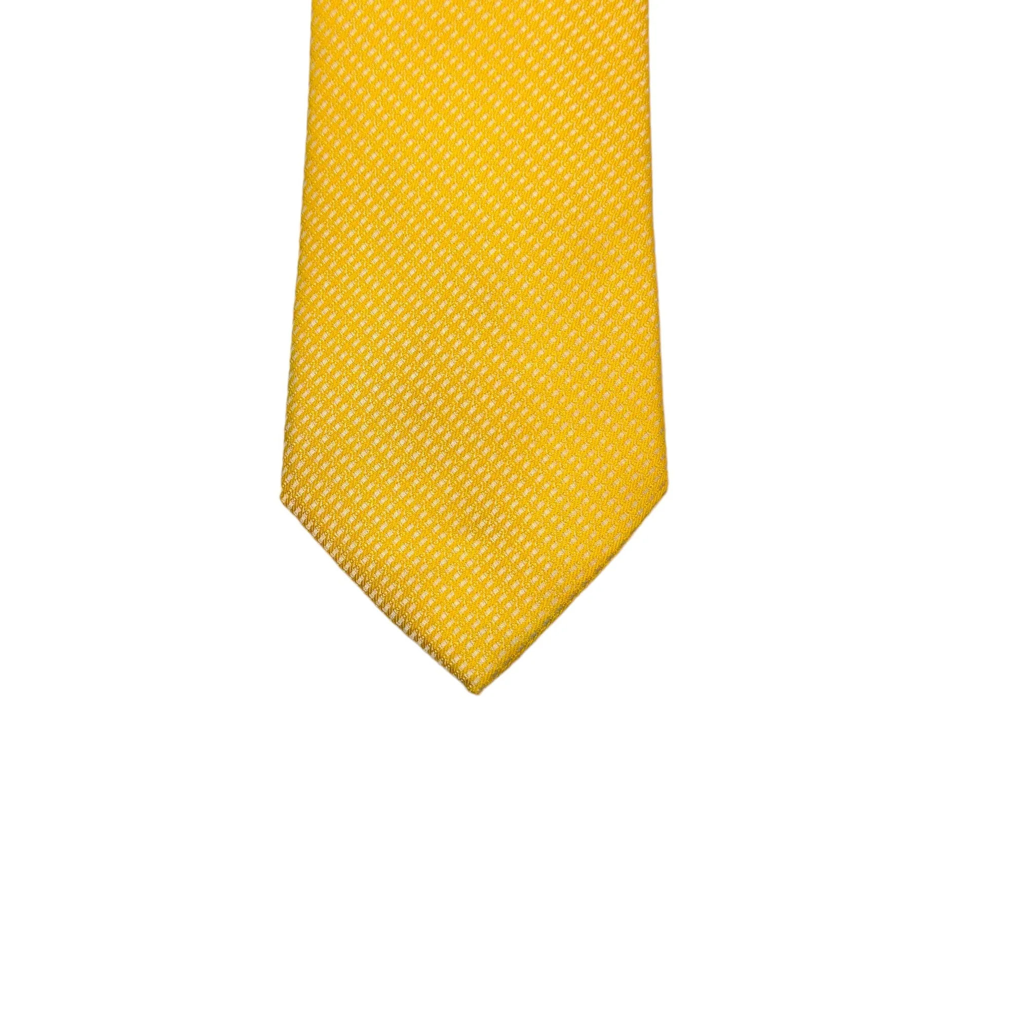 JAAN J. Vegan Micropattern Slim Tie - Yellow