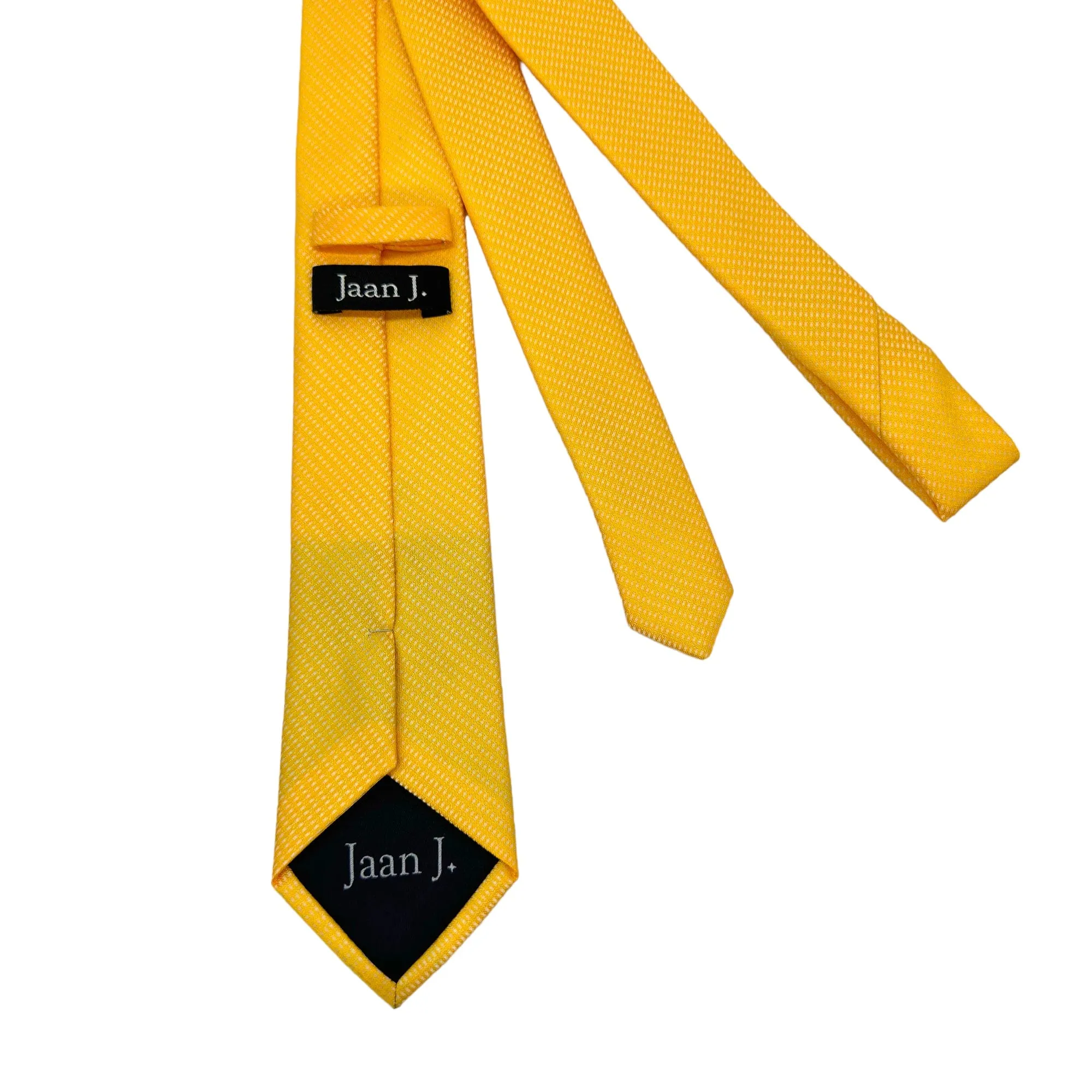 JAAN J. Vegan Micropattern Slim Tie - Yellow