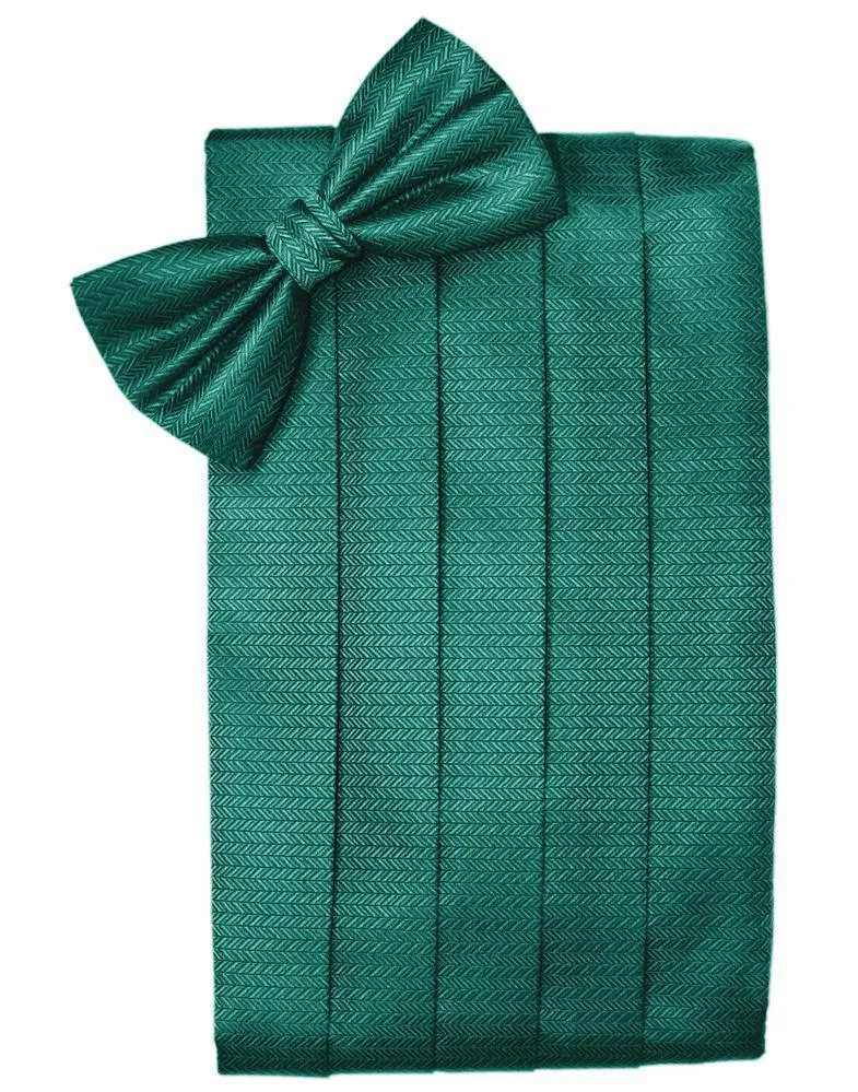 Jade Herringbone Kids Cummerbund