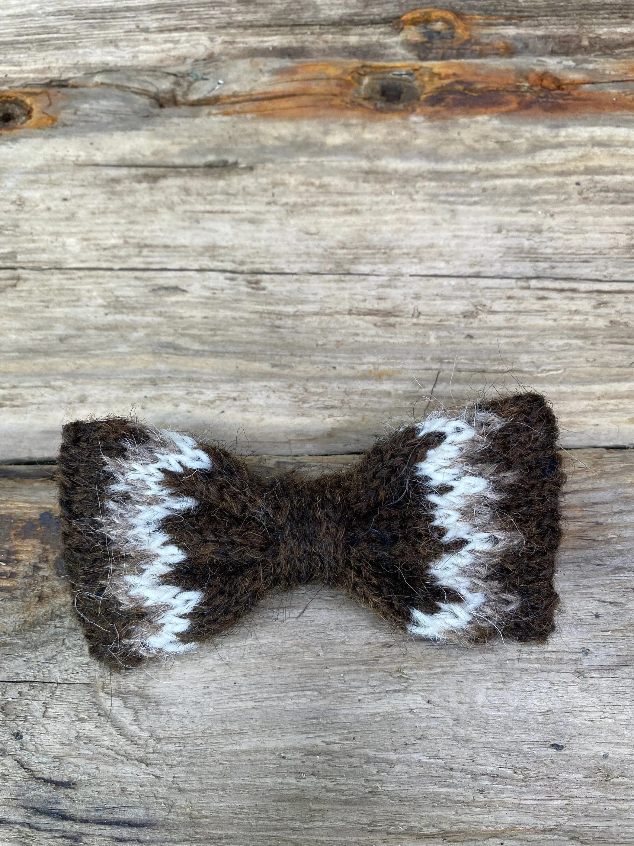 Knitted Wool Bow Tie - Christmas Red