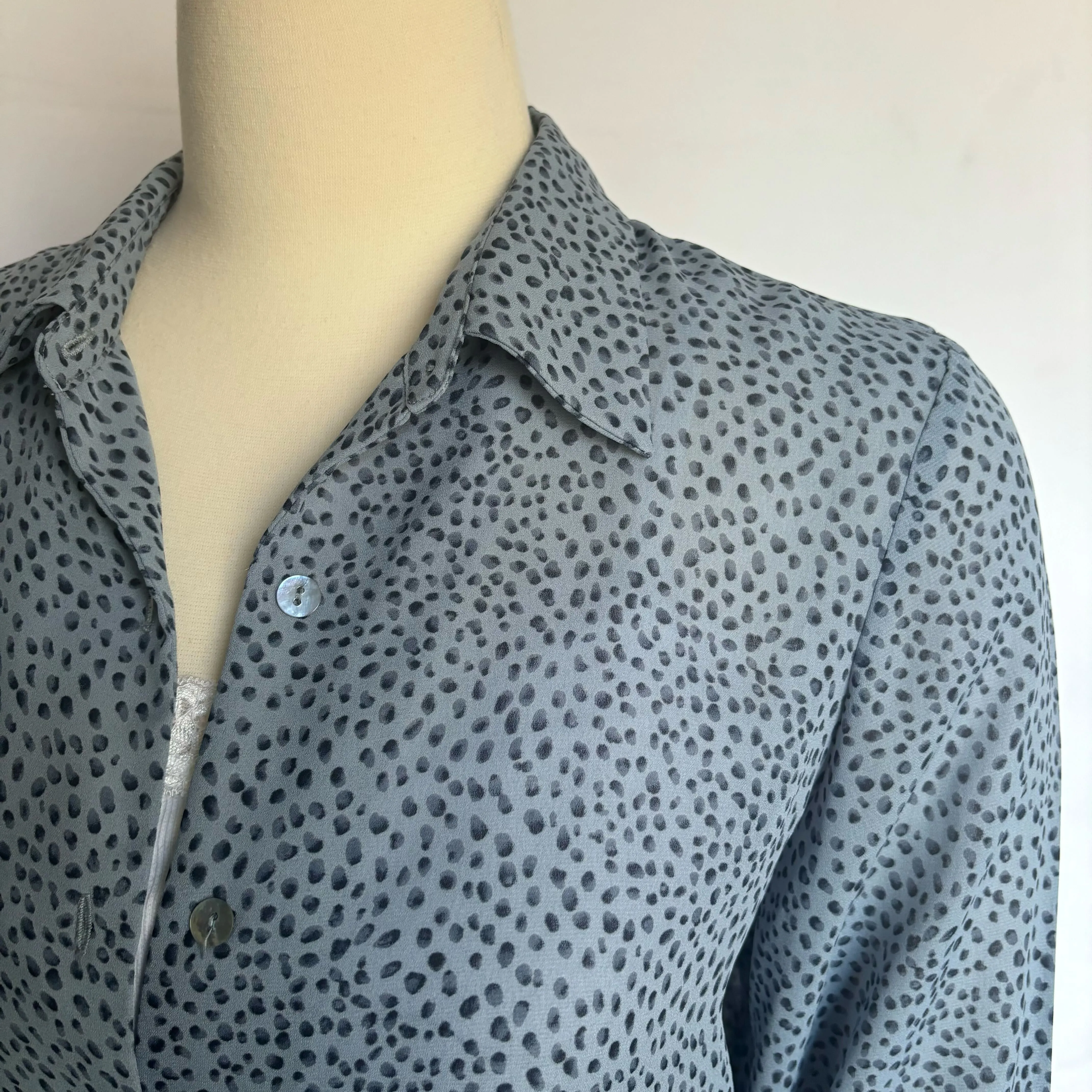 Light Blue Patterned Blouse