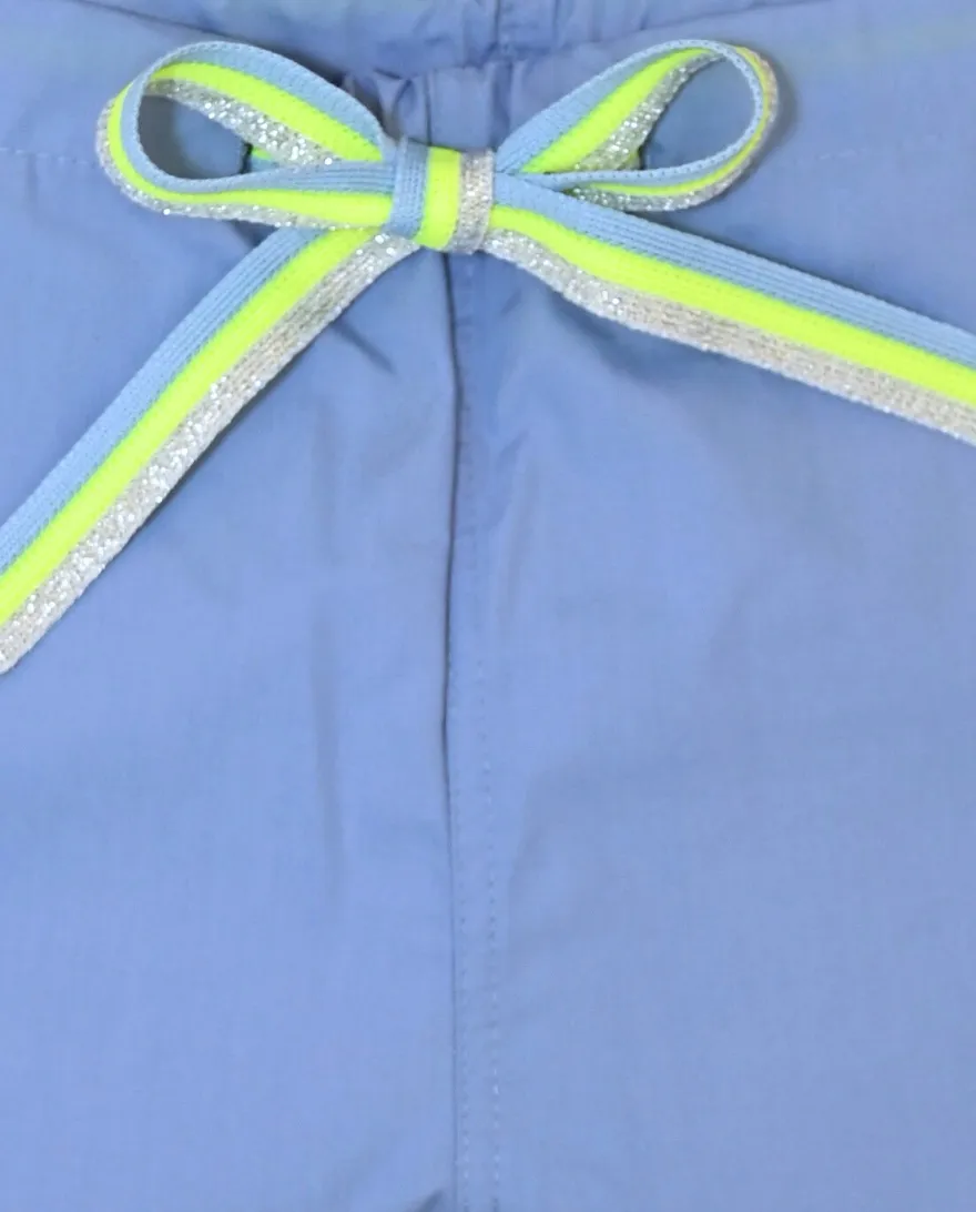 Limited Edition Shelby Scrub Top - Ceil Blue with Neon Yellow Stitching