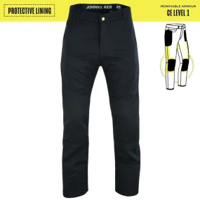 Mens Protective Black Cotton Pants With Removable Armour JRK10022