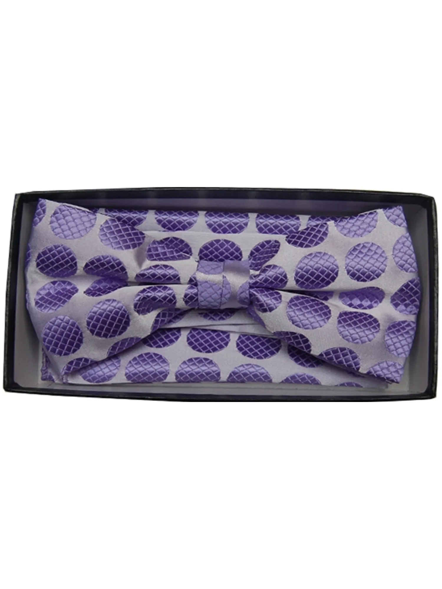 Men's Purple Pre-Tied Bow Tie With Matching Hanky BH-1663