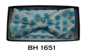 Men's Sky Blue Pre-Tied Bow Tie With Matching Hanky BH-1651