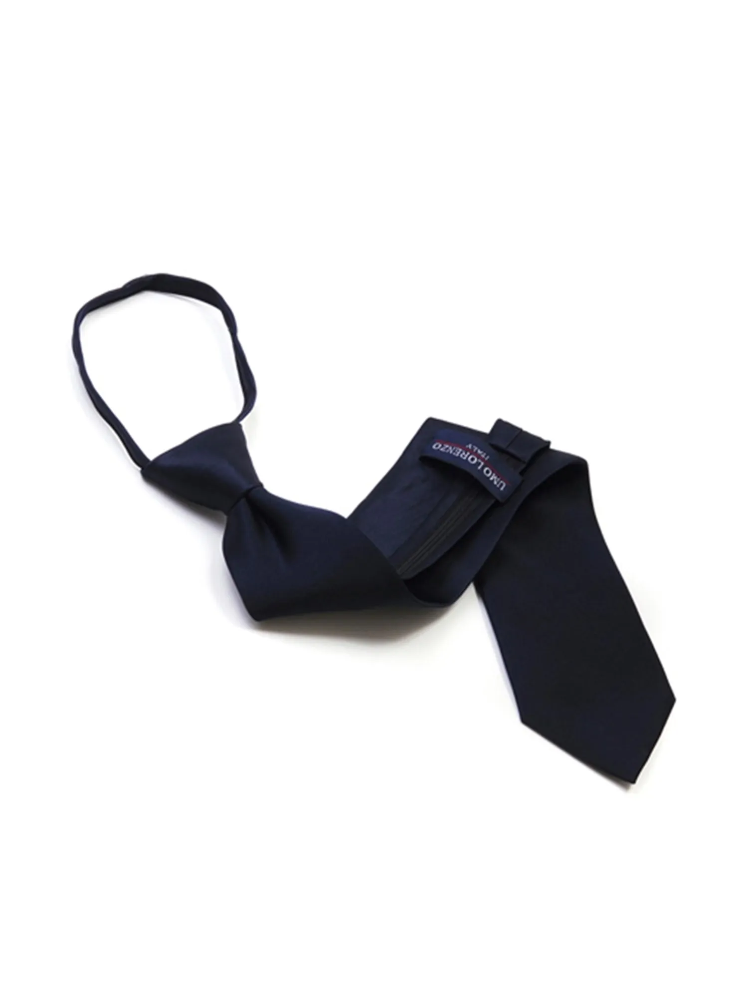 Men's Solid Color Pre-tied Zipper Neck Tie