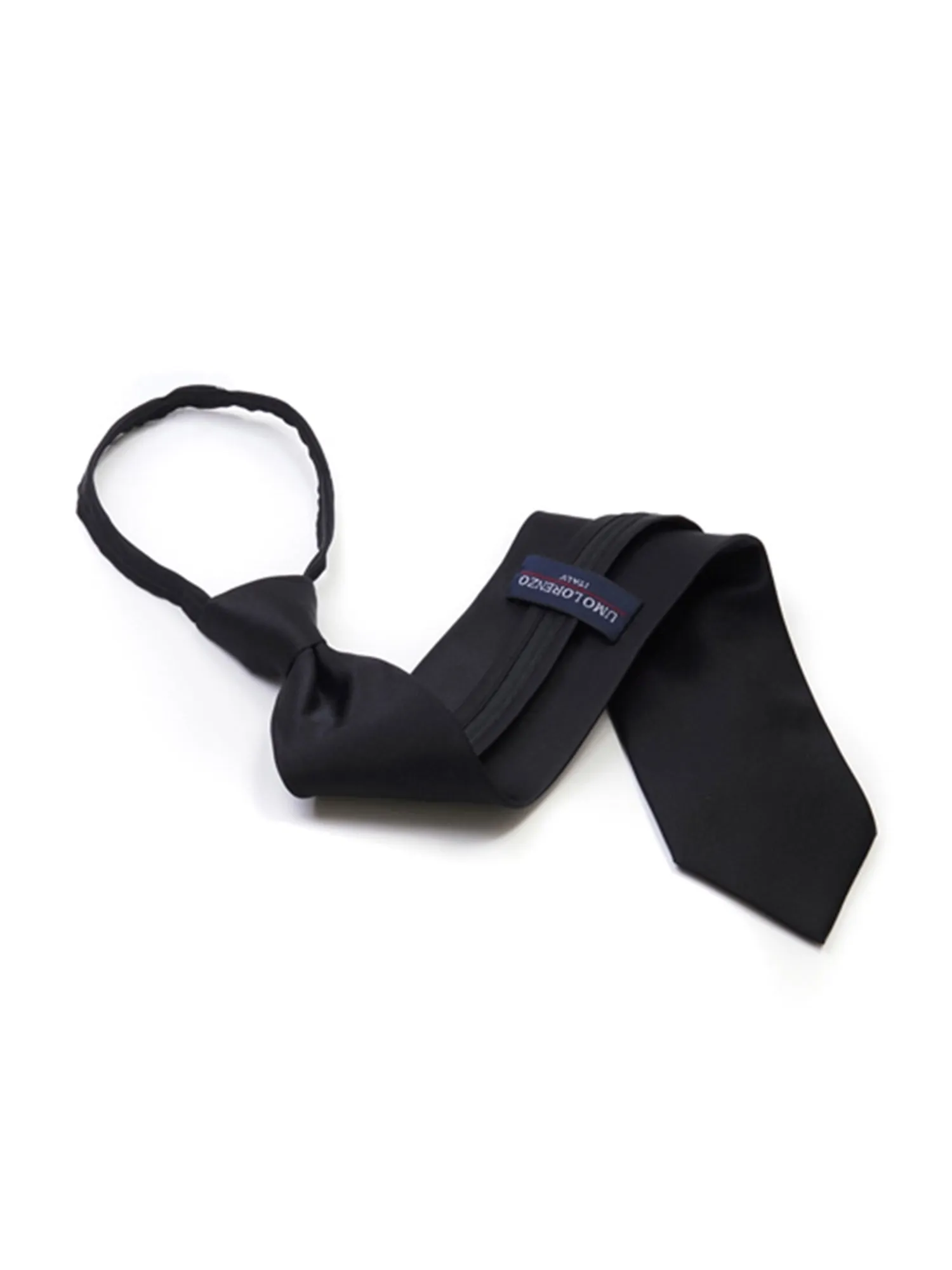 Men's Solid Color Pre-tied Zipper Neck Tie