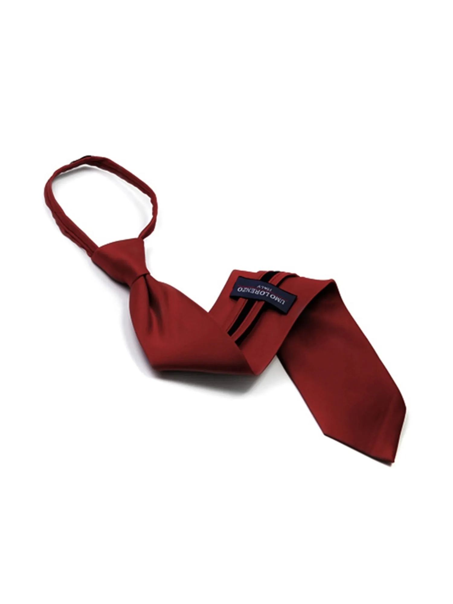 Men's Solid Color Pre-tied Zipper Neck Tie