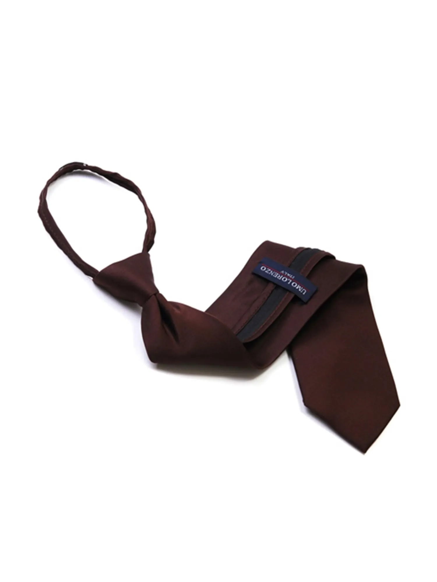 Men's Solid Color Pre-tied Zipper Neck Tie