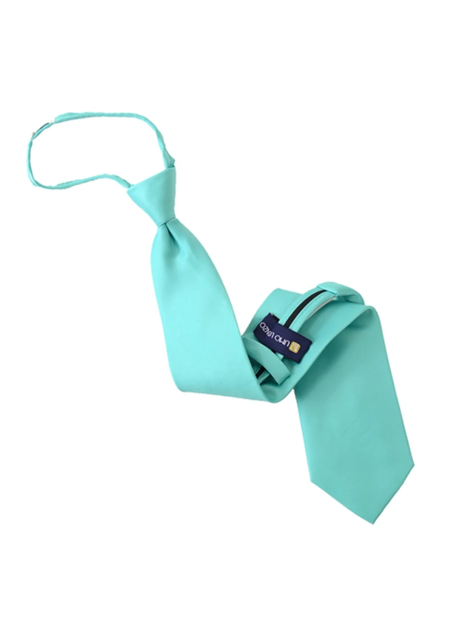 Men's Solid Color Pre-tied Zipper Neck Tie