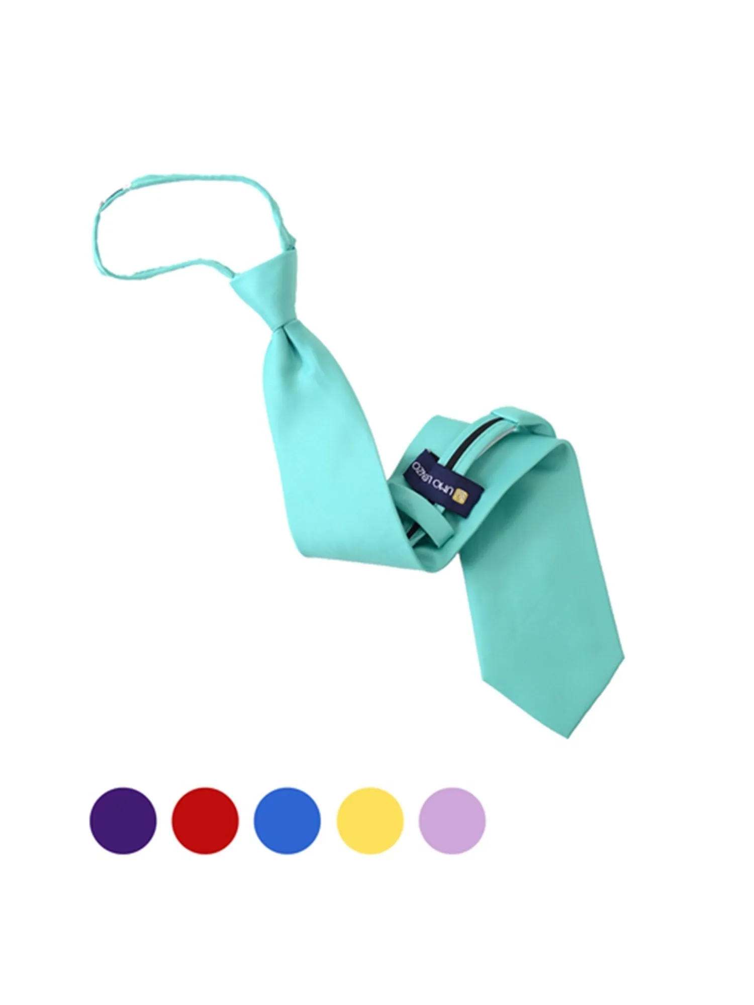 Men's Solid Color Pre-tied Zipper Neck Tie