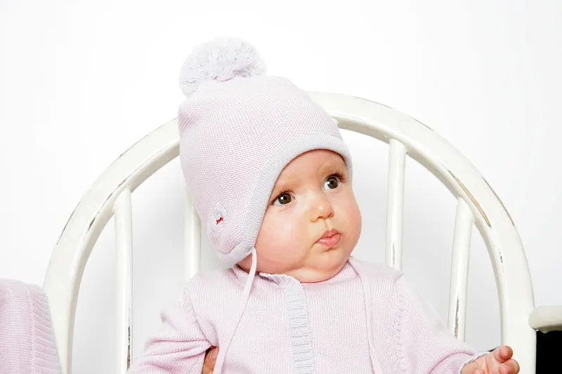 Merino Baby Pom Pom Hat - Petal