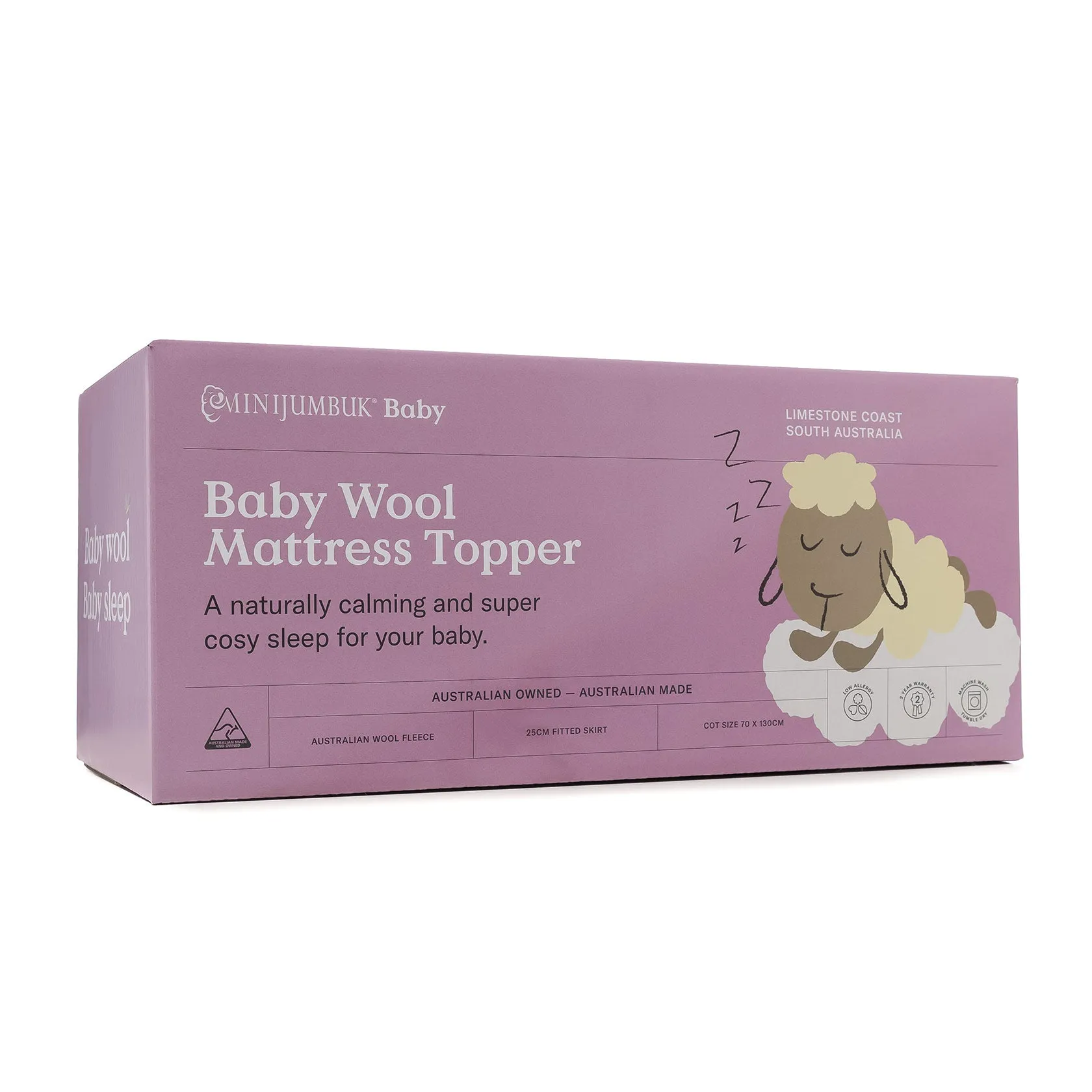 MiniJumbuk Baby Wool Cot Mattress Topper