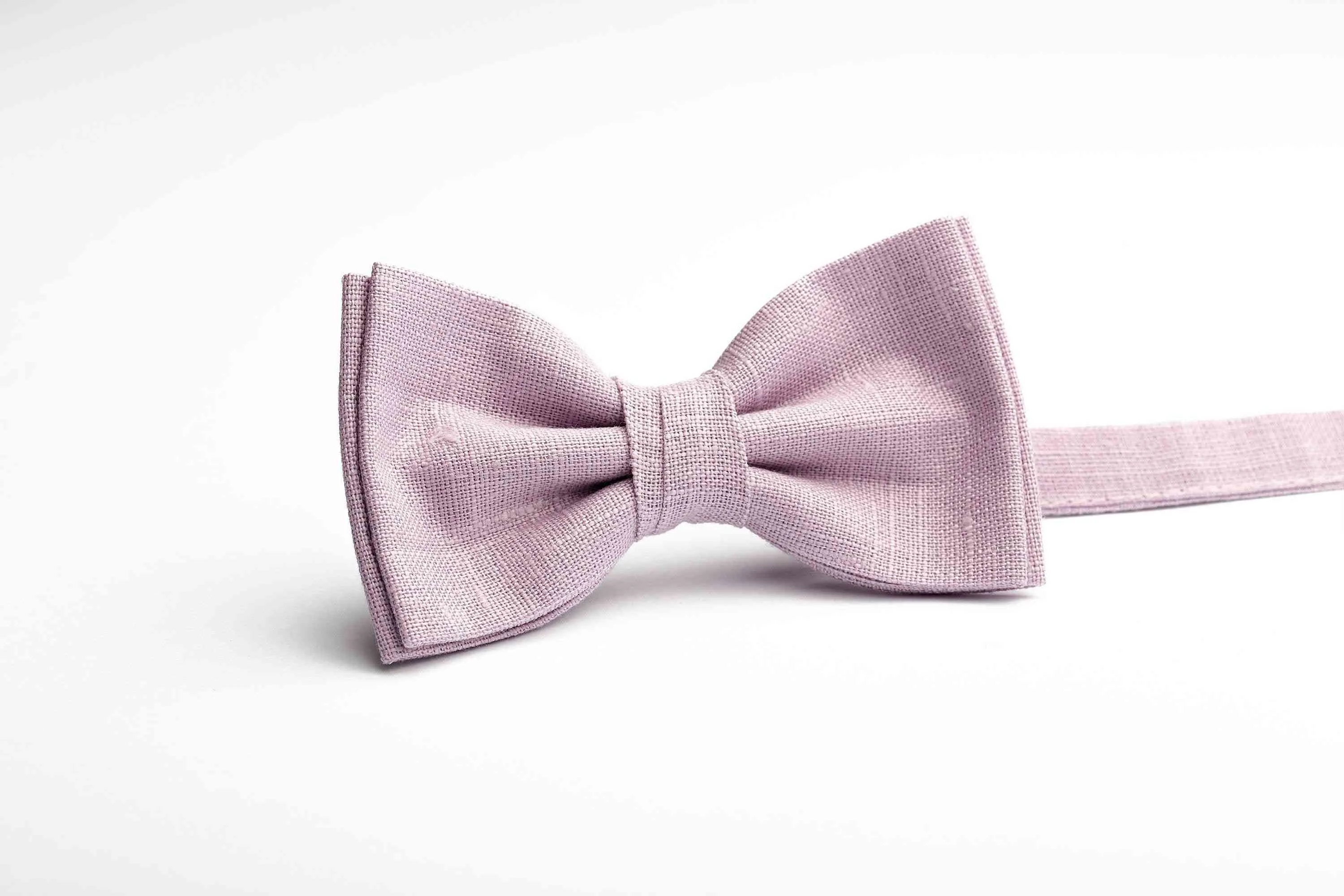 Pale Purple Linen Bow Tie | Elegant Groom Accessory