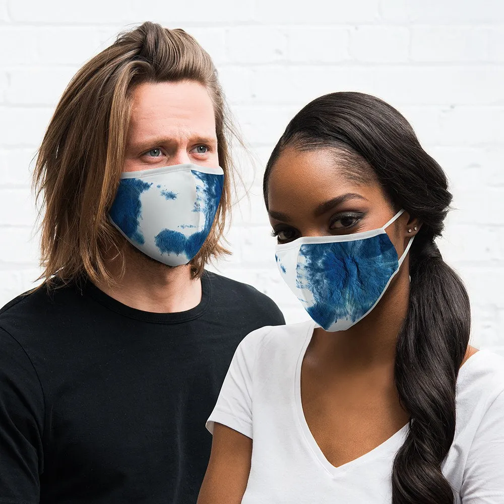 Personalized Adult Protective Cloth Face Mask - Blue Tie-Dye