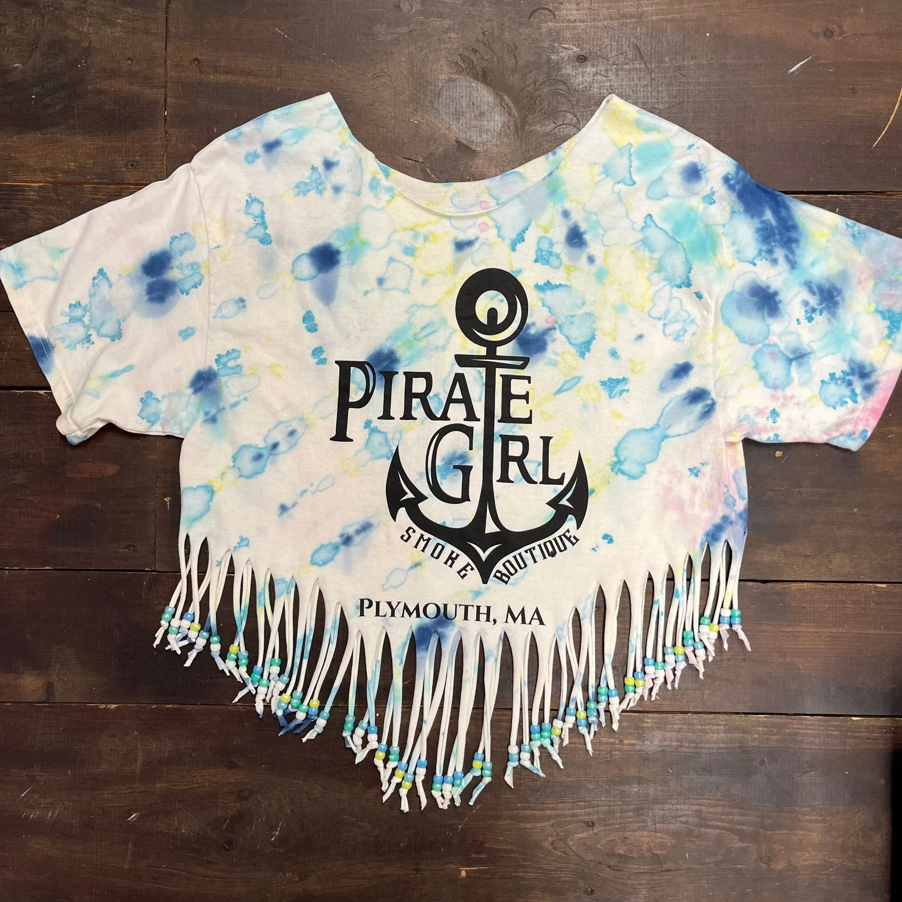 Pirate Girl Fringed Tie Dye Top