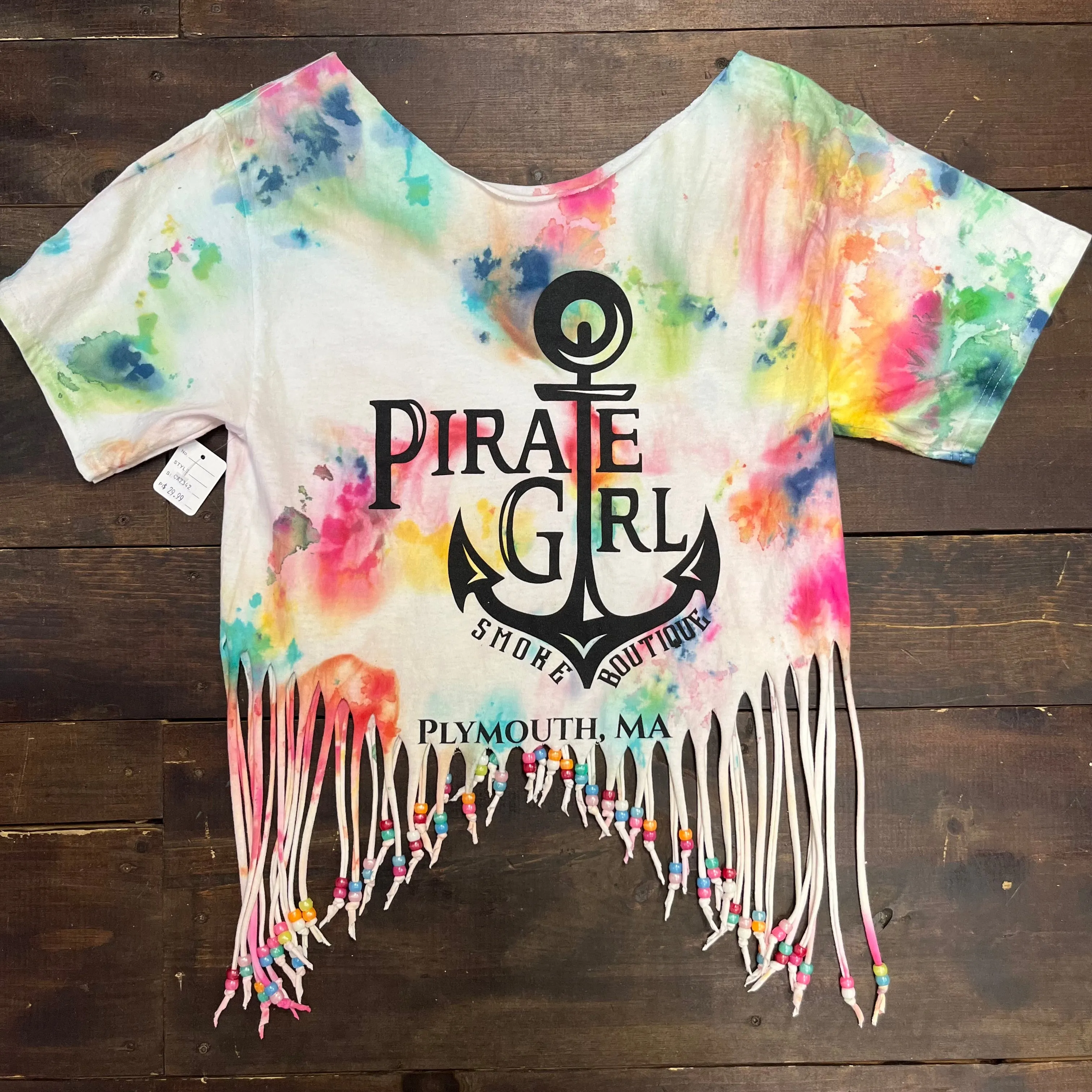 Pirate Girl Fringed Tie Dye Top