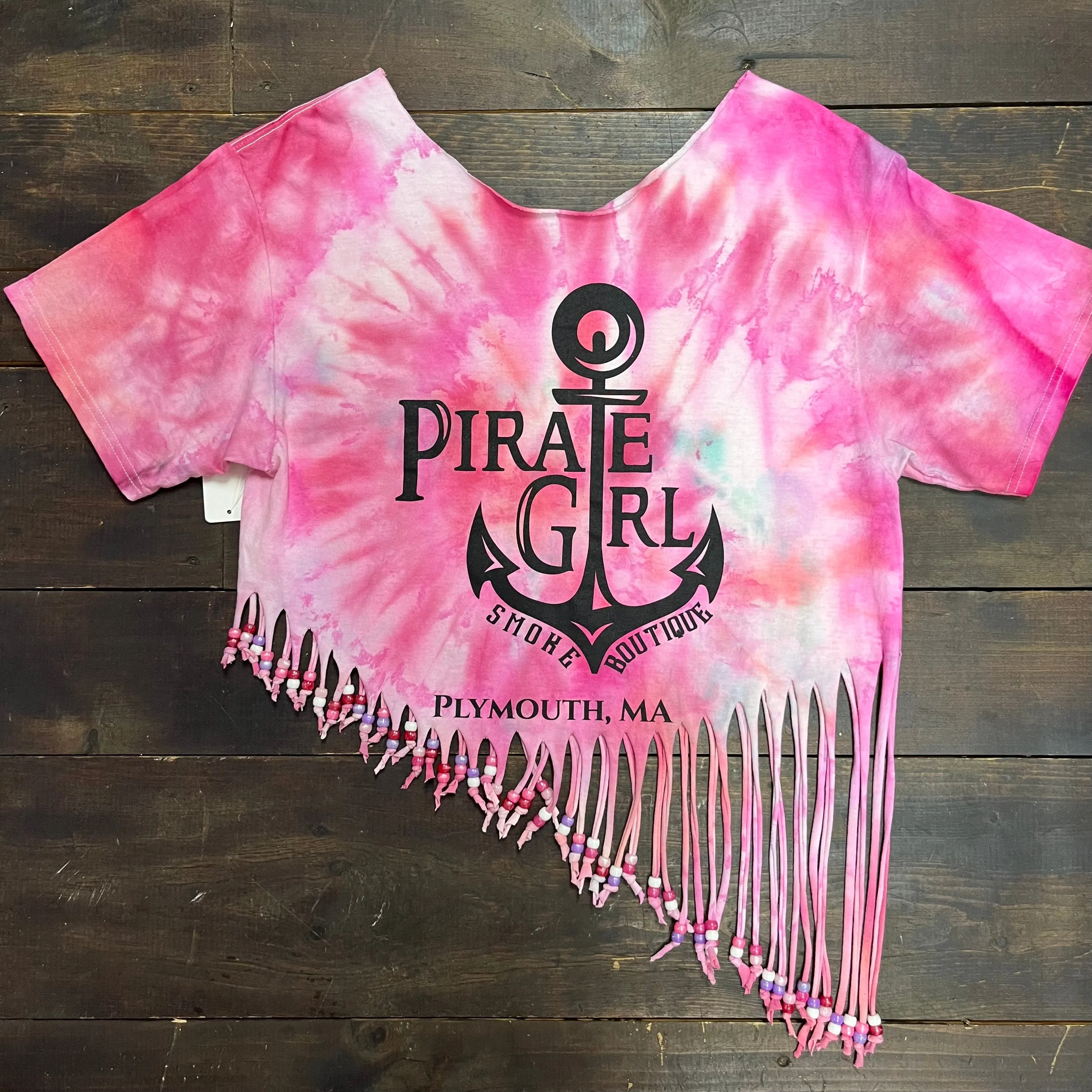 Pirate Girl Fringed Tie Dye Top