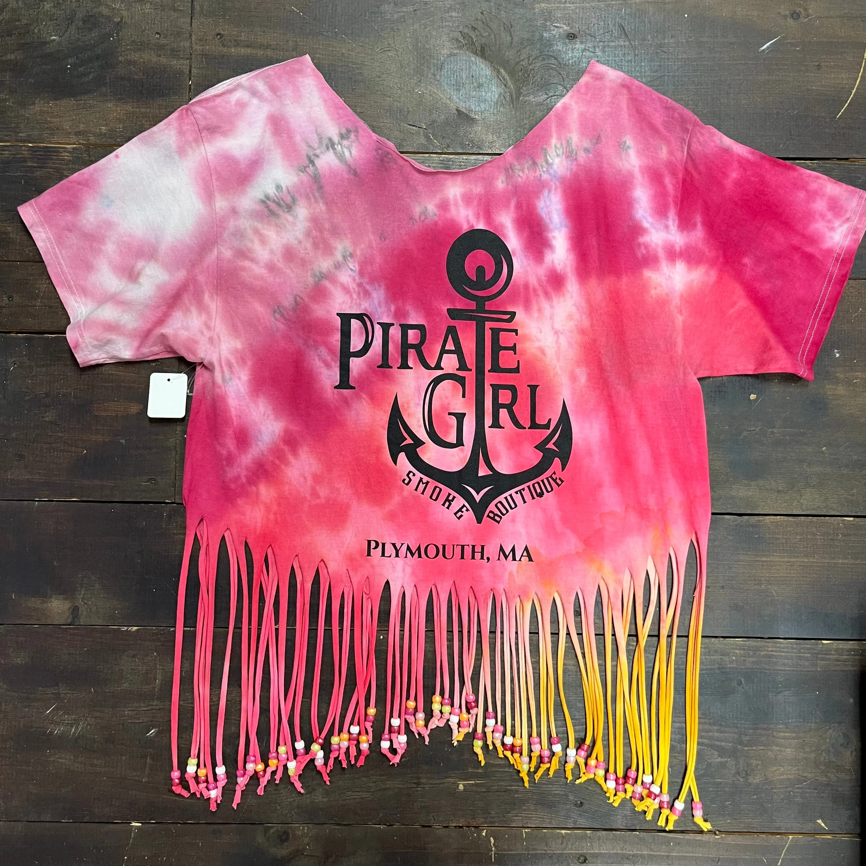 Pirate Girl Fringed Tie Dye Top