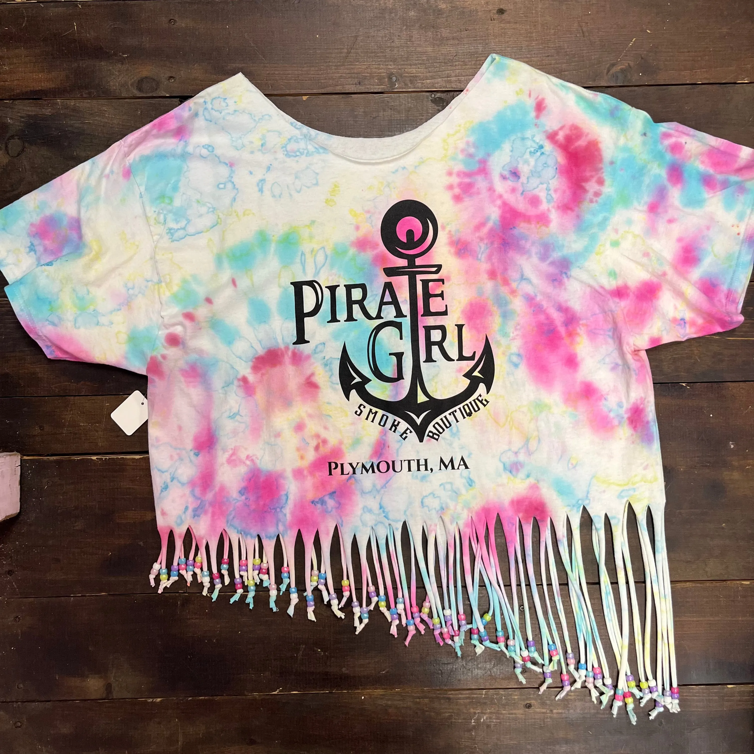 Pirate Girl Fringed Tie Dye Top