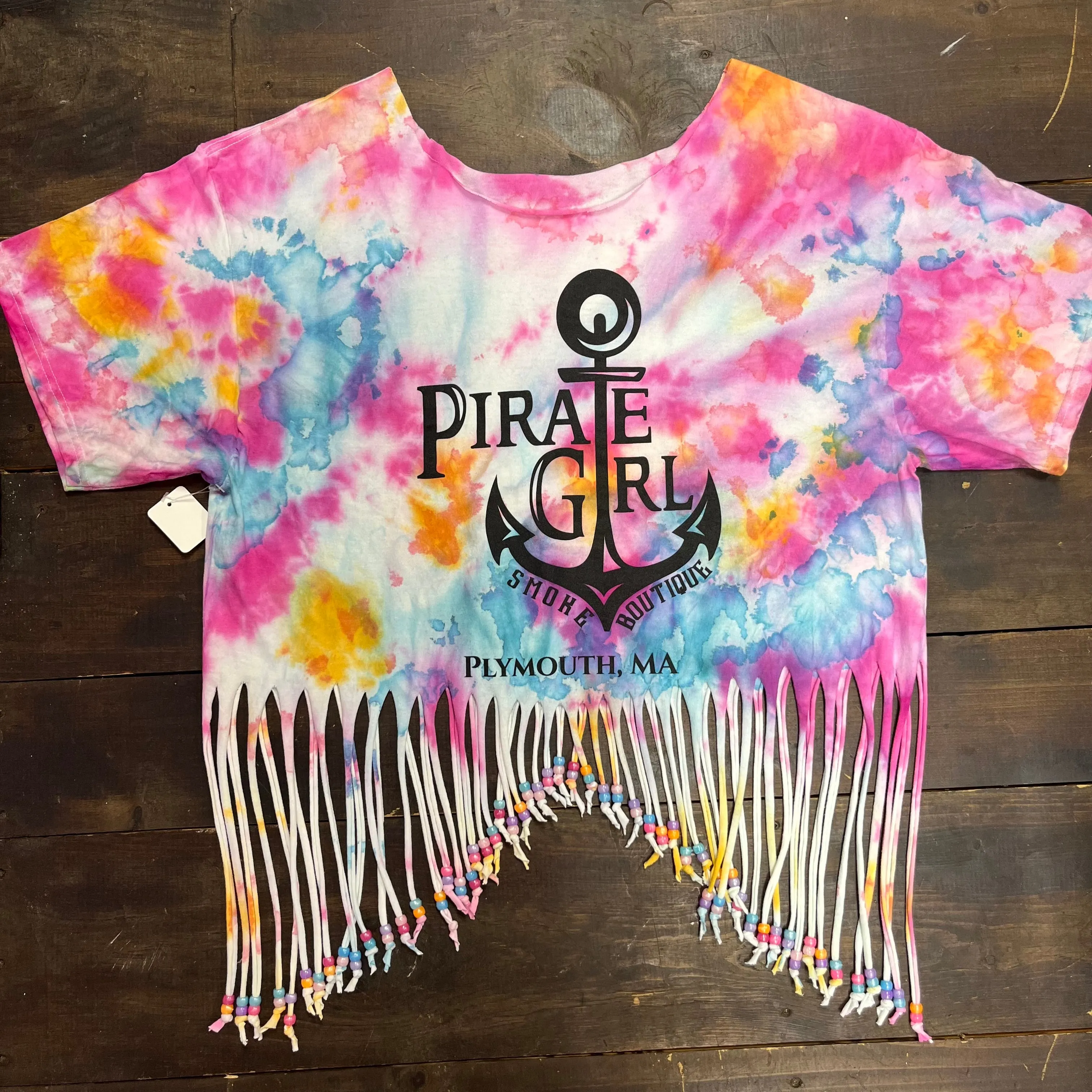 Pirate Girl Fringed Tie Dye Top