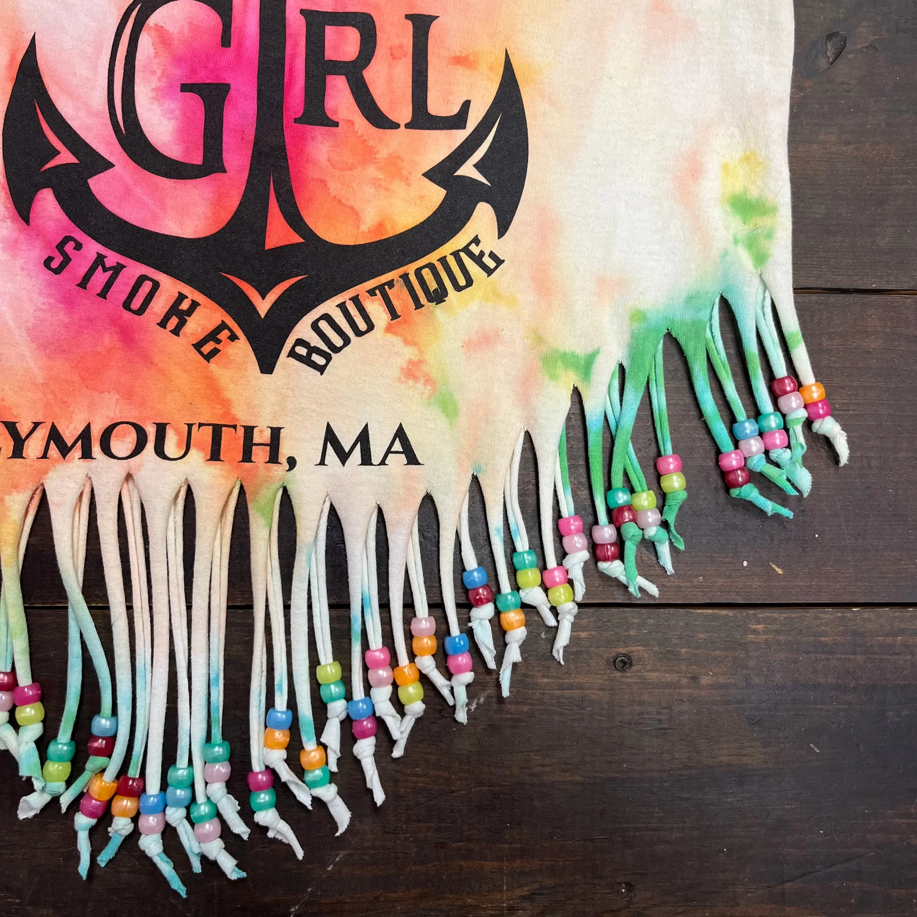 Pirate Girl Fringed Tie Dye Top