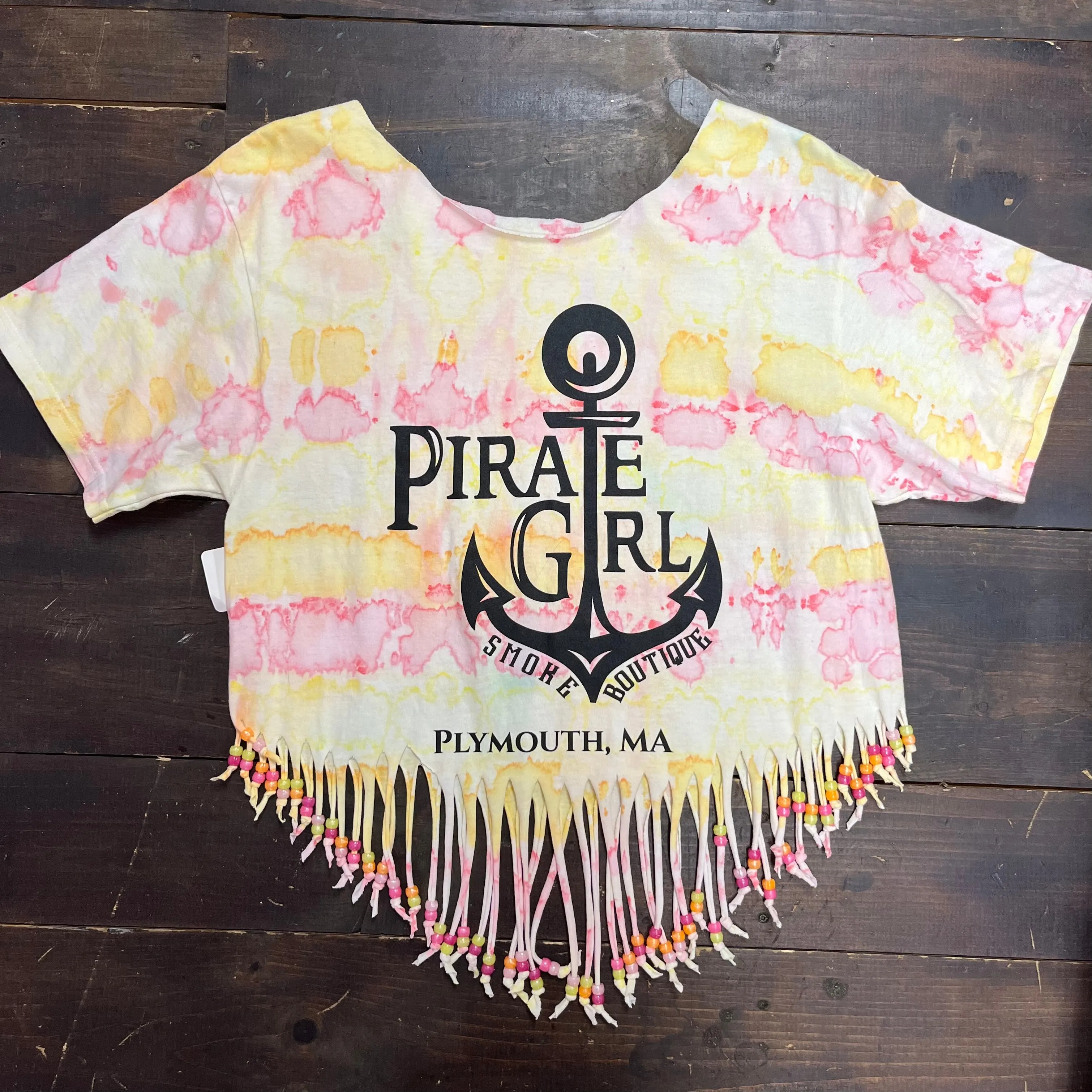 Pirate Girl Fringed Tie Dye Top