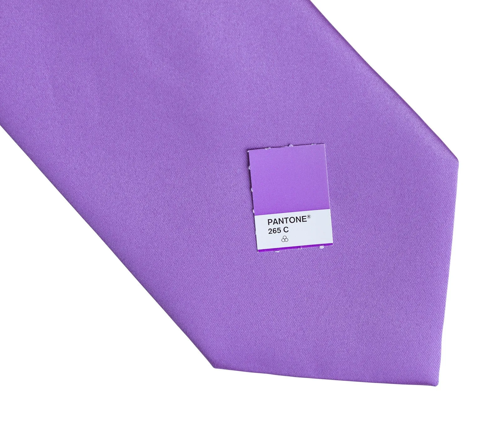 Purple Necktie. Solid Color Satin Finish Tie, No Print