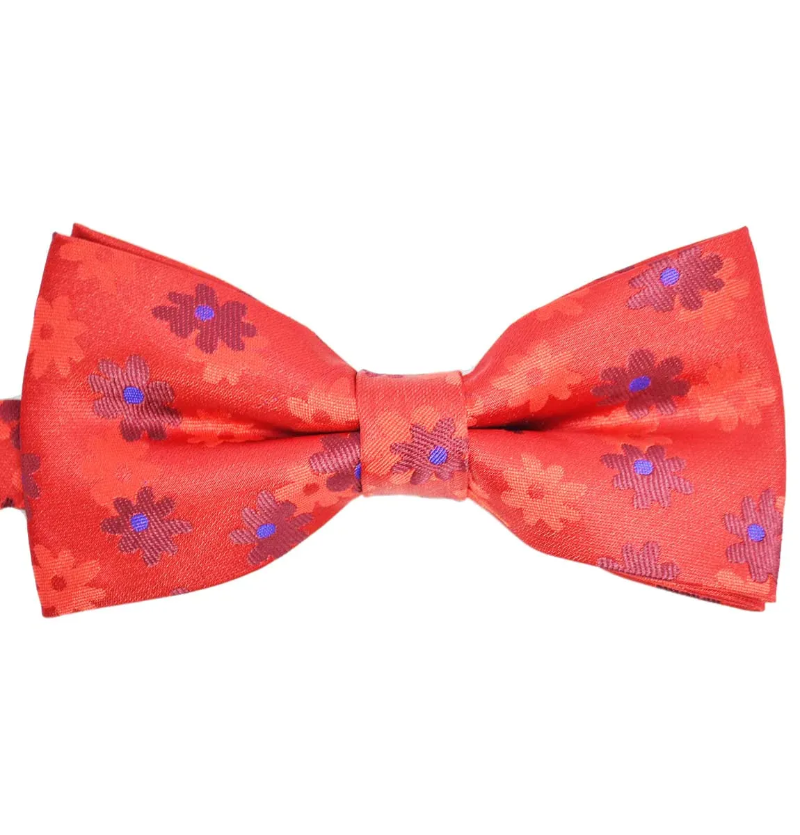 Red Floral Patterned Bow Tie