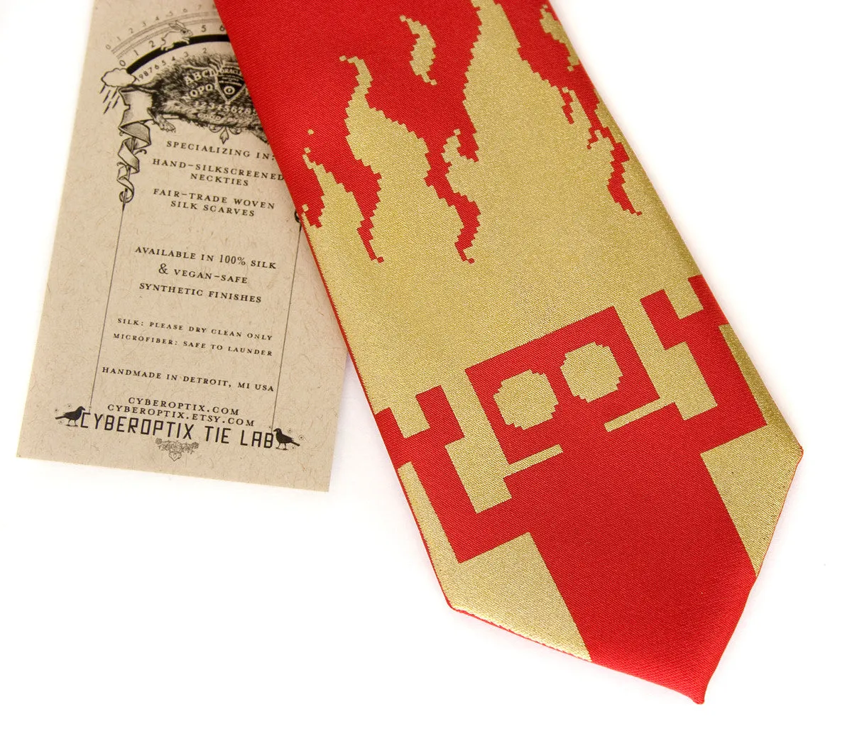 Red Robot kids necktie. Boys clip on tie.