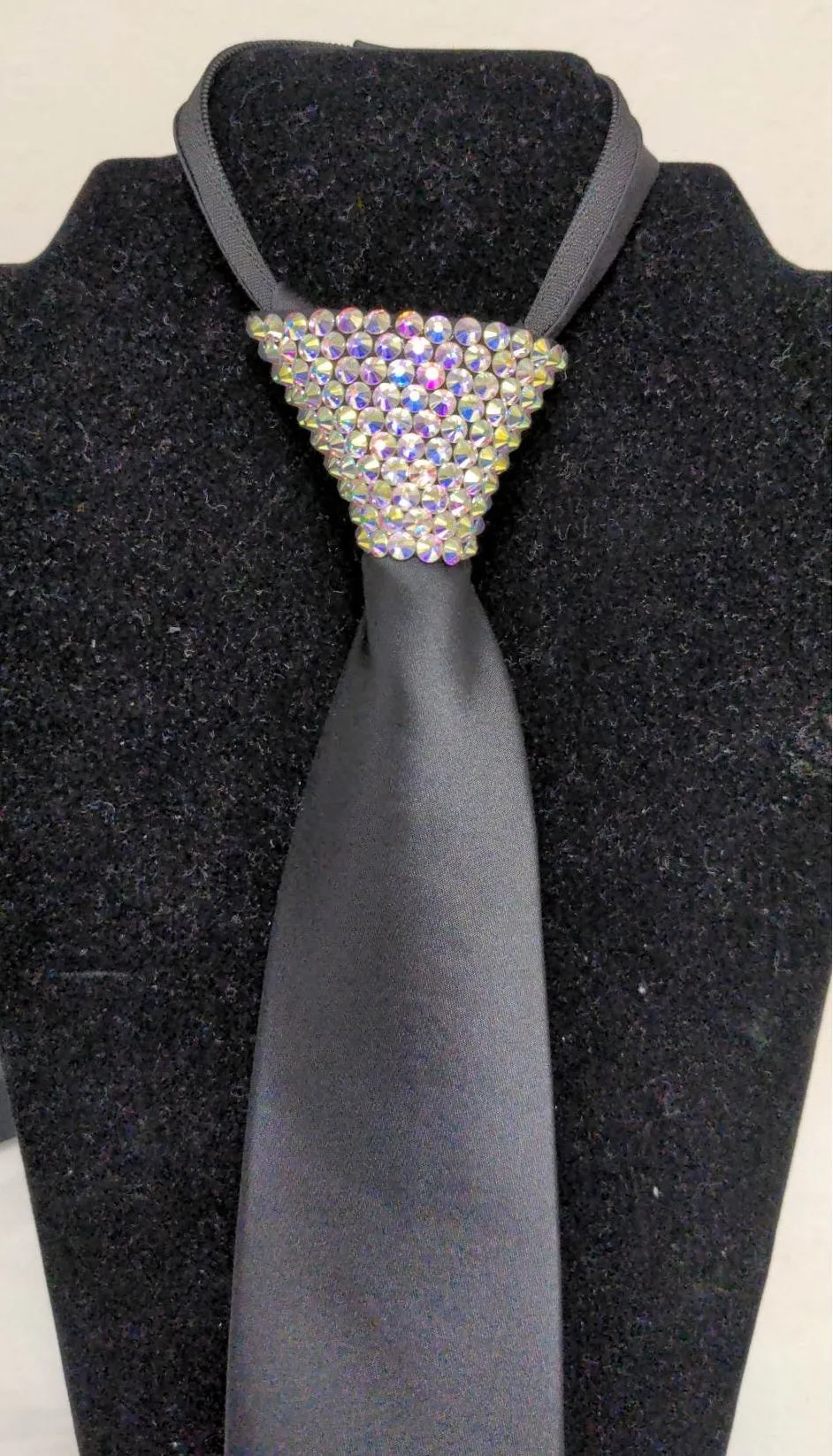 Rhinestone Zipper Tie