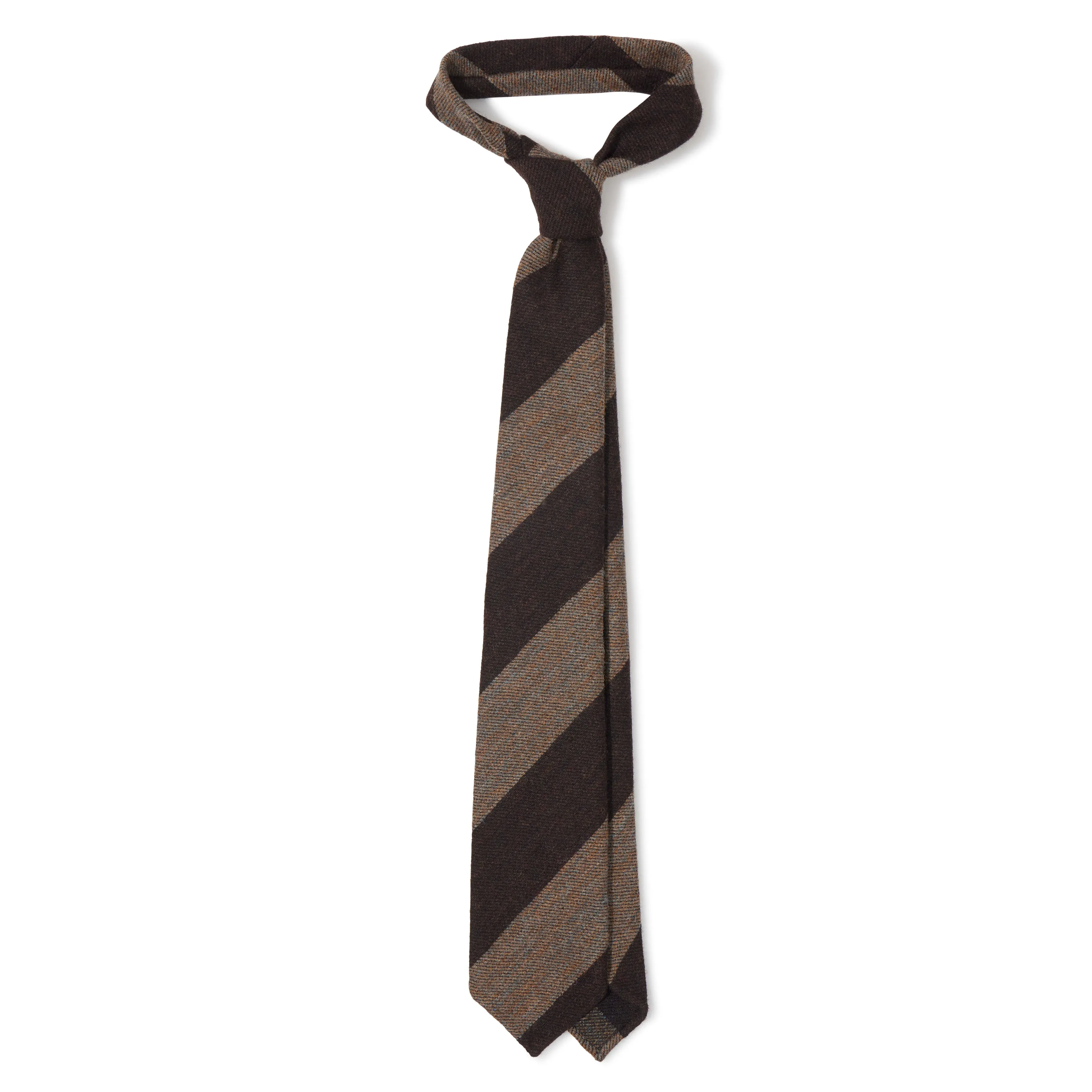 Rustic Wool Block Stripe Hand-rolled Tie