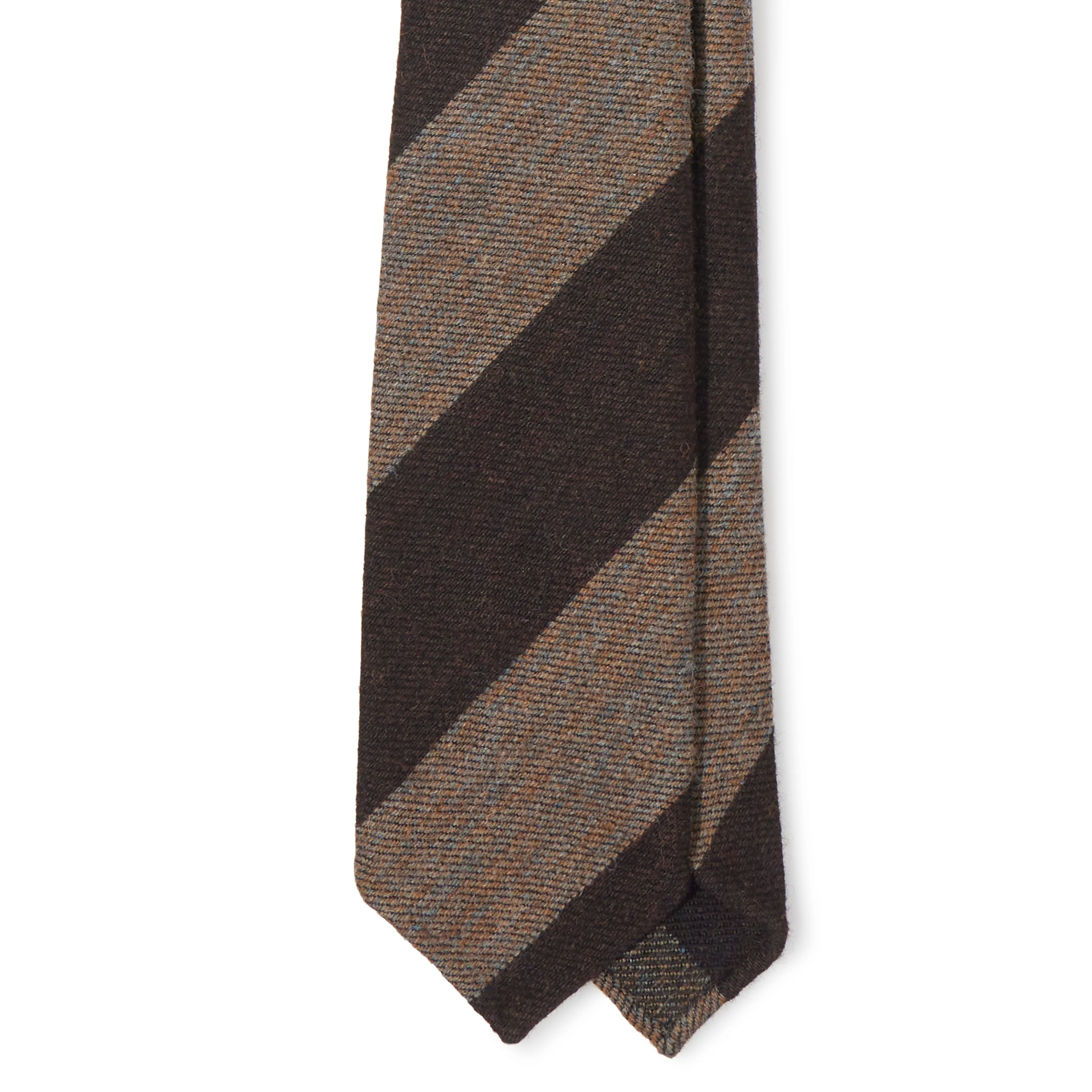 Rustic Wool Block Stripe Hand-rolled Tie