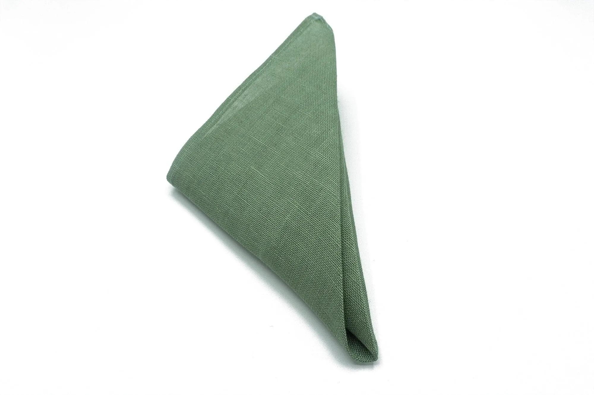 Sage Green Linen Tie Set with Pocket Square and Suspenders