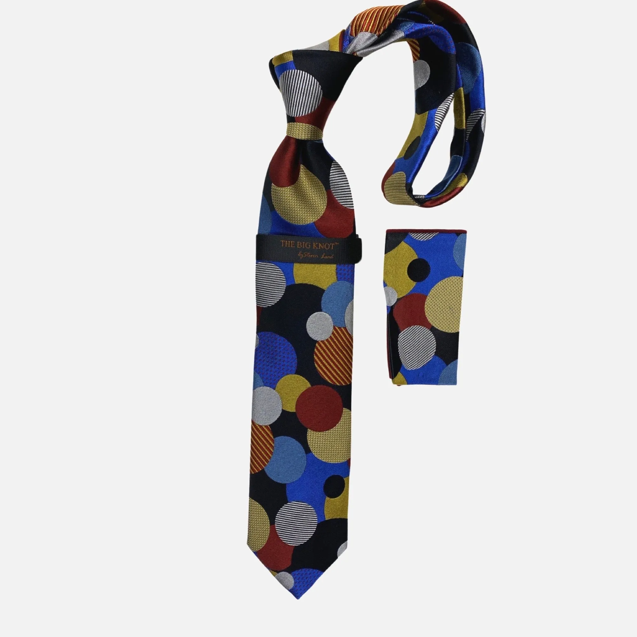 Steven Land “BW2429” Multi Silk Tie and Hanky