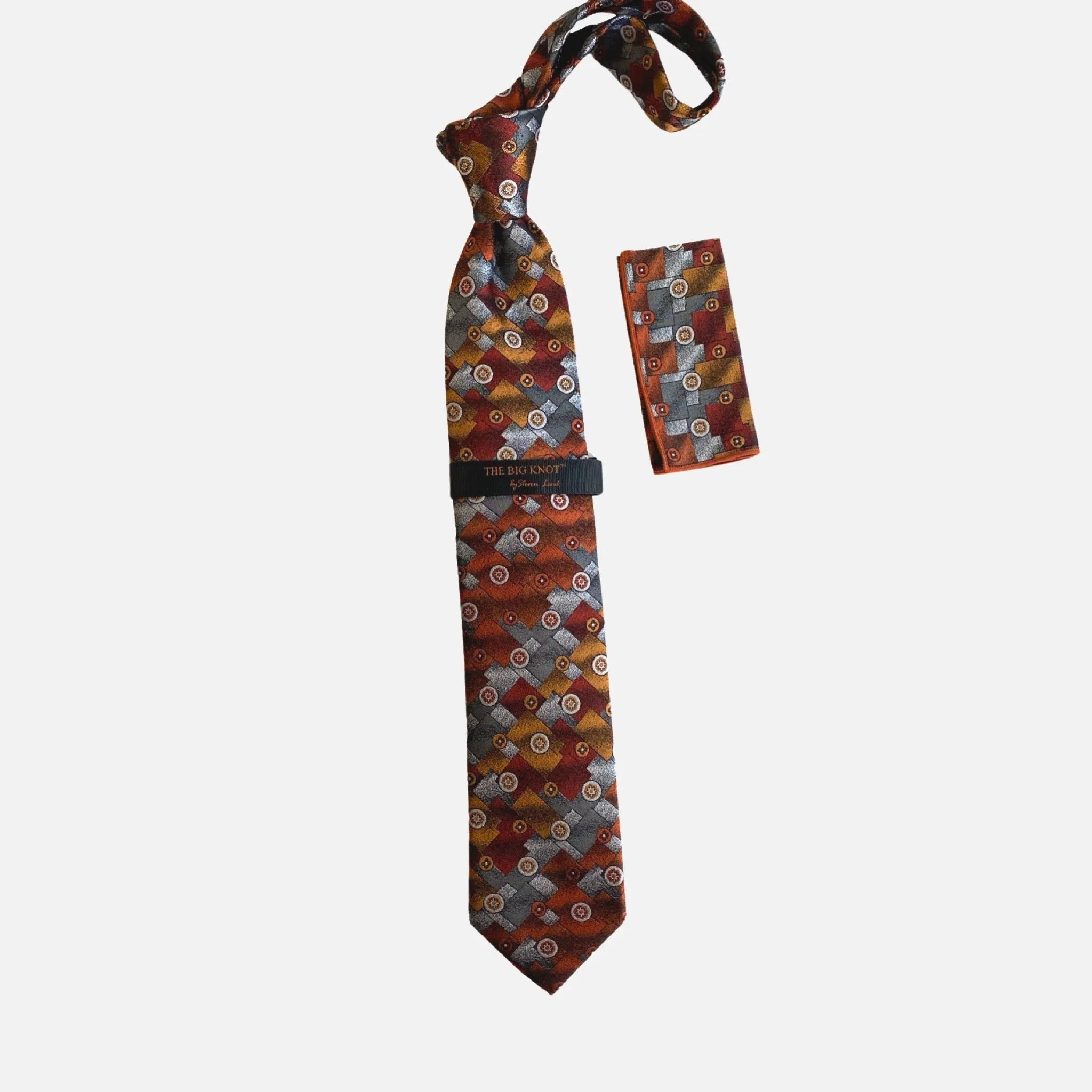 Steven Land Silk tie and Hanky “BW2435” Brown