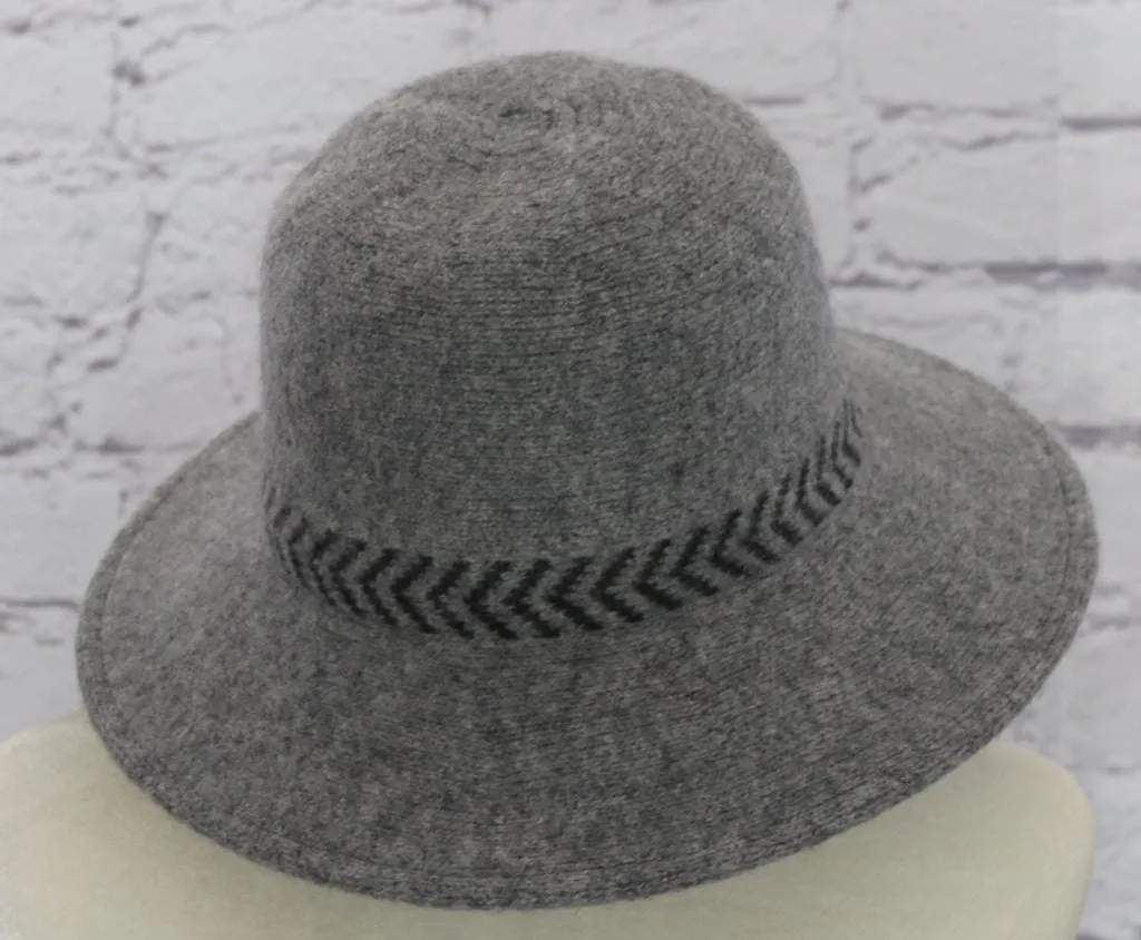 Stylish wool cloche hat with tucked tie rope