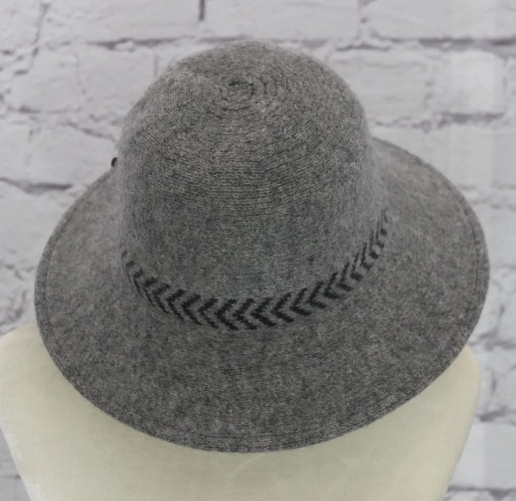 Stylish wool cloche hat with tucked tie rope