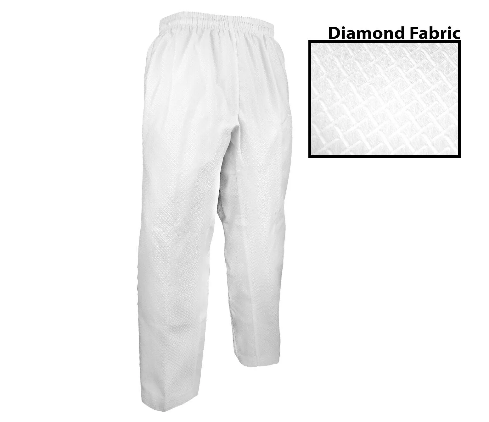 Taekwondo Uniform, Deluxe Jacquard, White, Black Trim