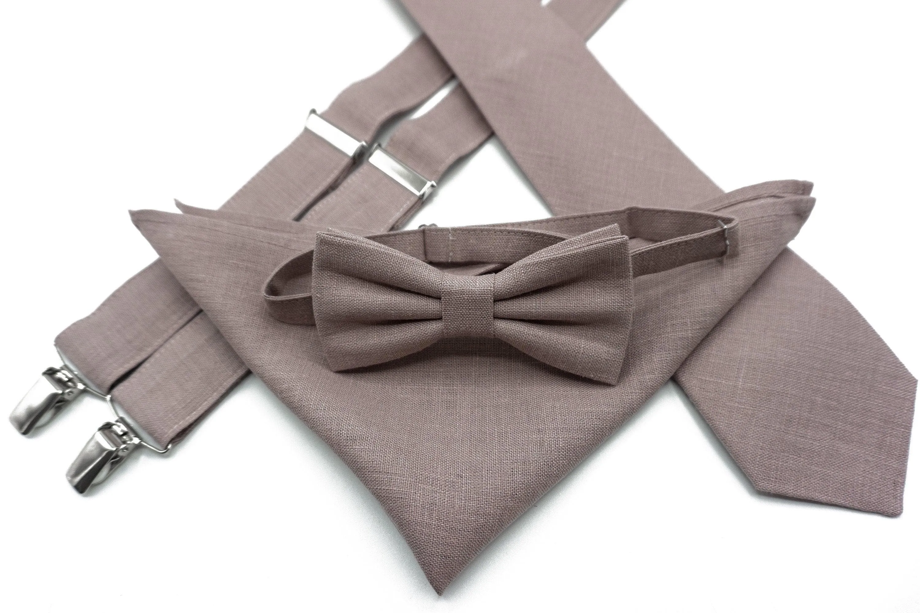 Taupe Wedding Necktie Set for Men