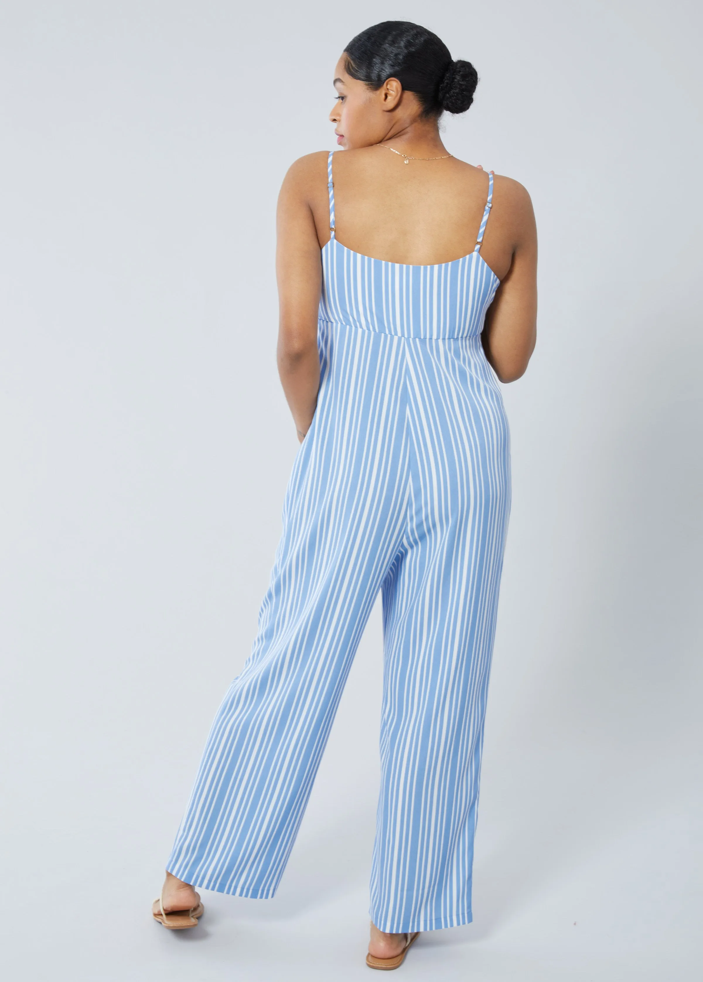 The Tie It Together Blue Maternity   Nursing Jumpsuit