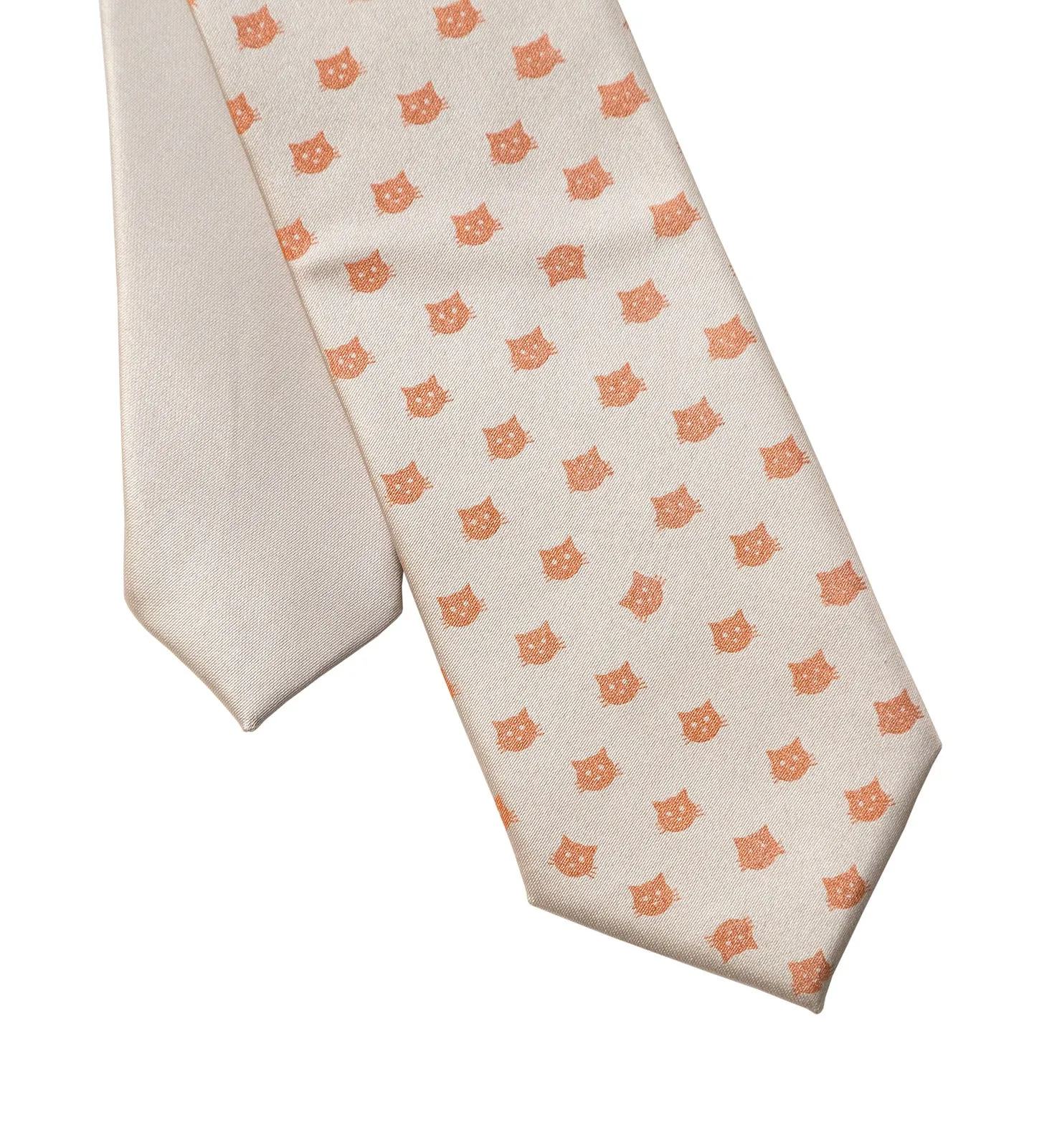 Tiny Cat Face Kid's Tie, Boy's Clip-on Cat Pattern Necktie