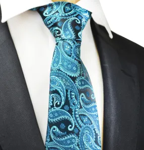 Turquoise Fashionable Paisley Tie